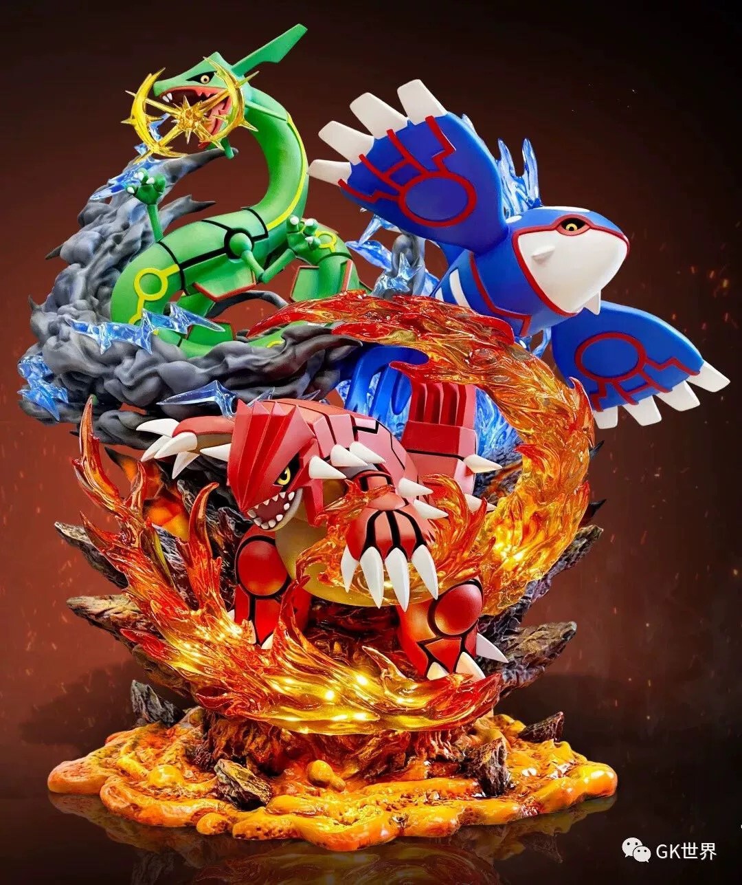 35cm Pokémon Groudon Kyogre Rayquaza Figures PVC Anime Action Statue Collectible