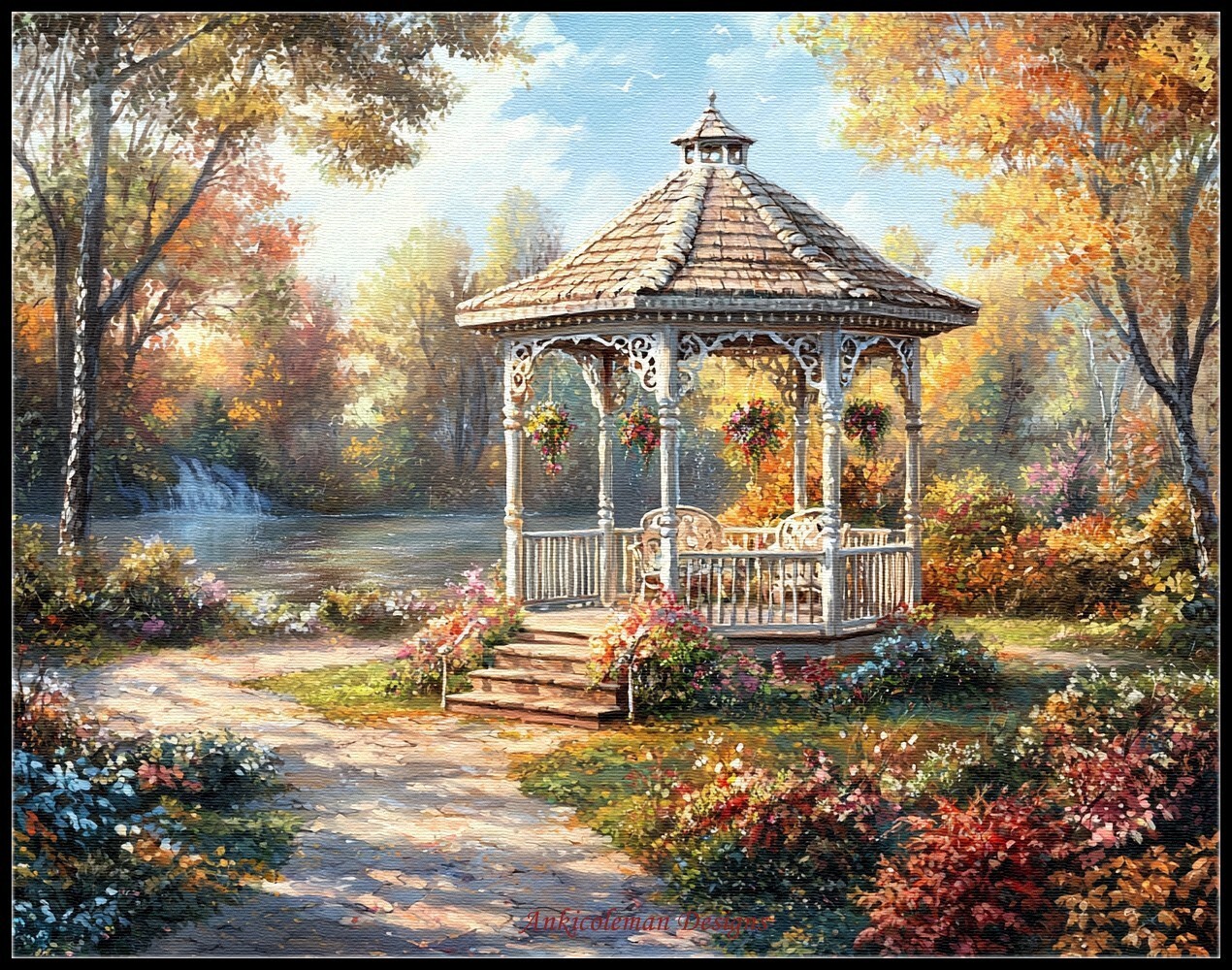 Sweetheart Gazebo 3 - Chart Counted Cross Stitch Patterns Needlework DMC Color