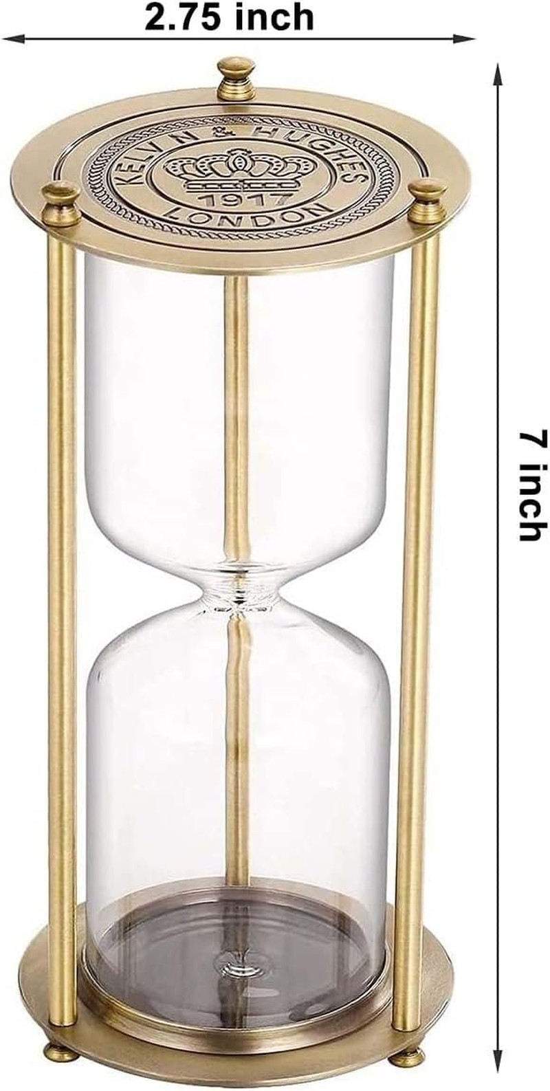 Brass Frame Empty Hourglass Sand Timer for Weddings and Home Decor