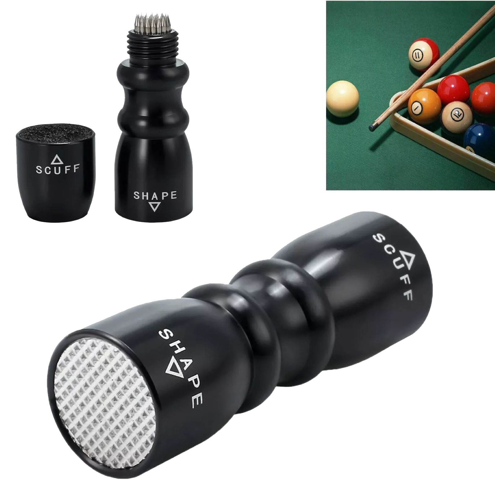 Alloy Multifunctional Billiard Pool Cue Tip Tool Scuffer Shaper Aerator Tip