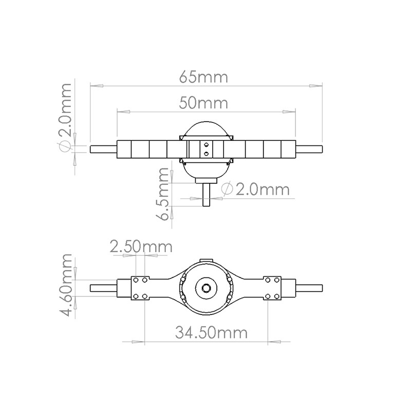 1/2/3Pcs 1/32 RC Car Front Middle Rear Bridge Modified Axle Parts