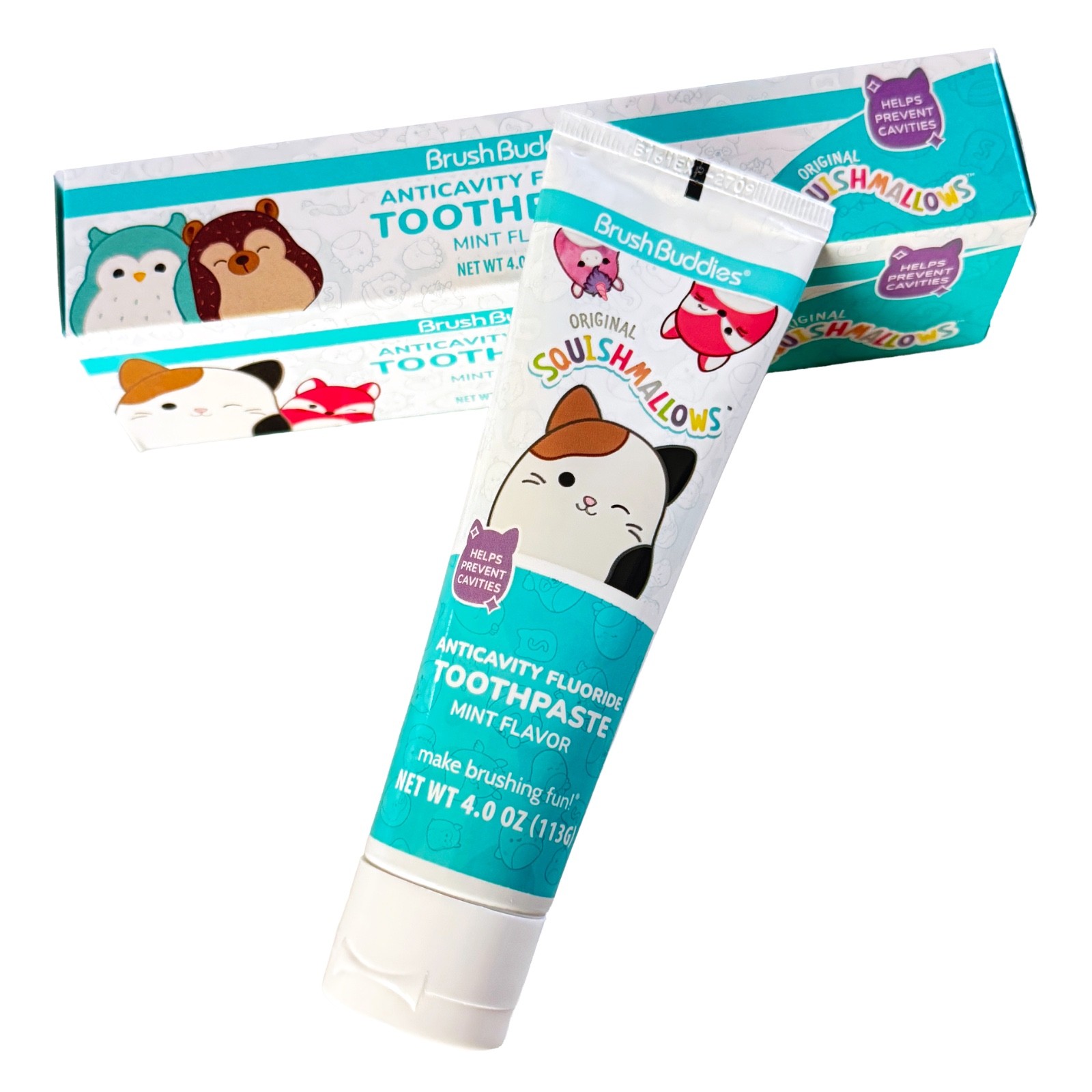 Brush Buddies Squishmallows Anticavity Fluoride Toothpaste Mint Flavor 4oz NIB