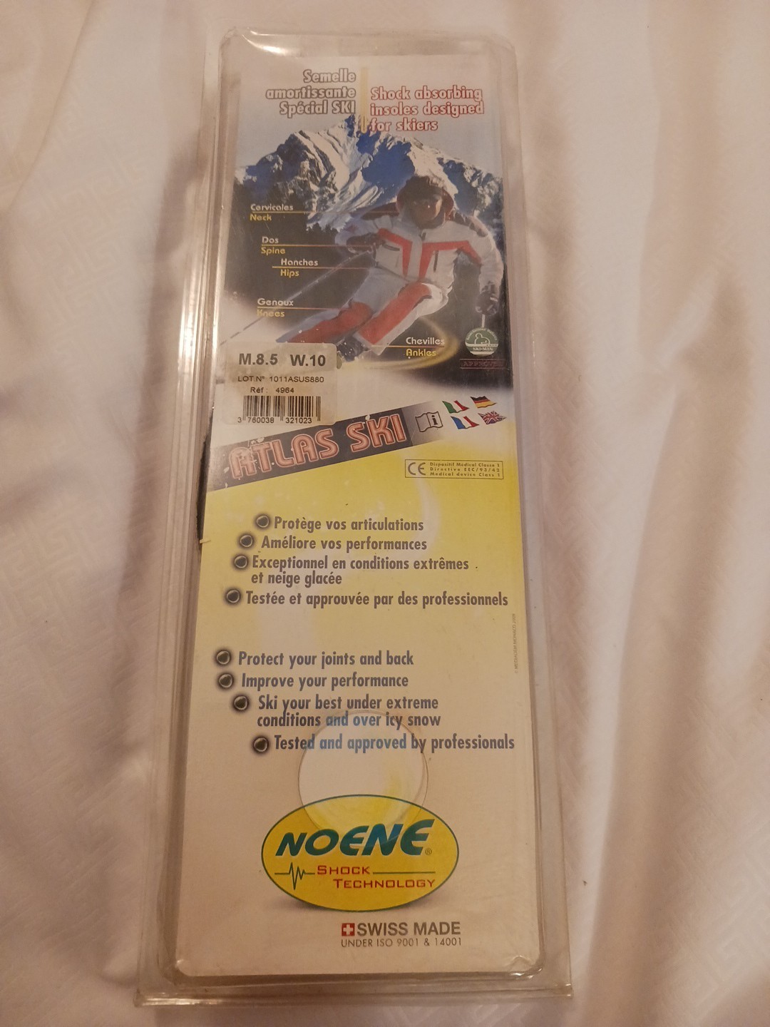 Noene Atlas Ski Shock Absorbing Insoles (Men 8.5) (Women 10) New In Packaging