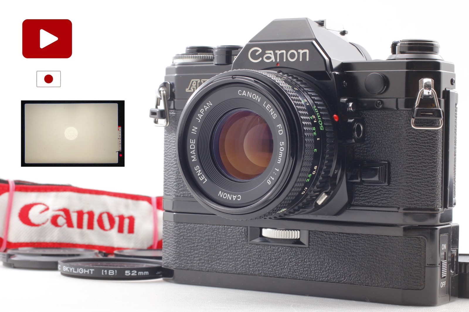 [Top MINT w/Winder] Canon AE-1 35mm Film Camera New FD NFD 50mm f/1.8 Lens JAPAN