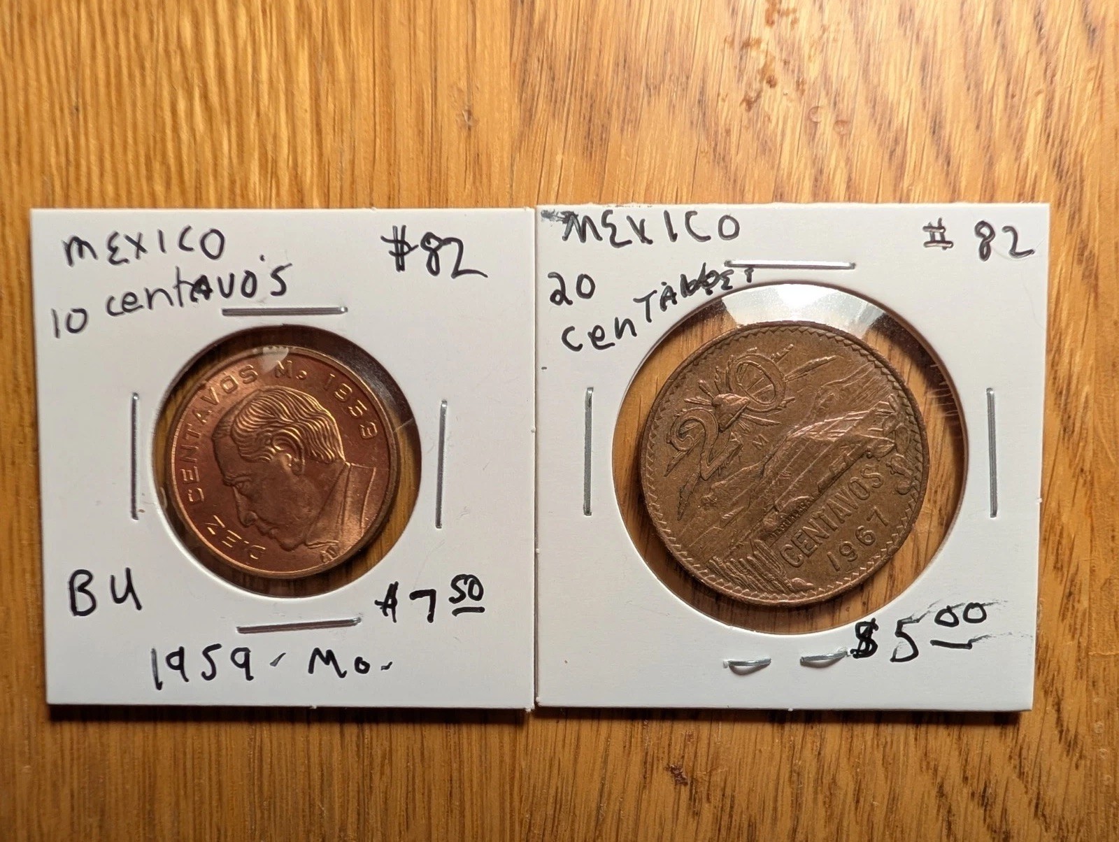 1959 10 Centavos Brilliant  Luster.   1967 20 Centavos Nice Toning.-Two For One!