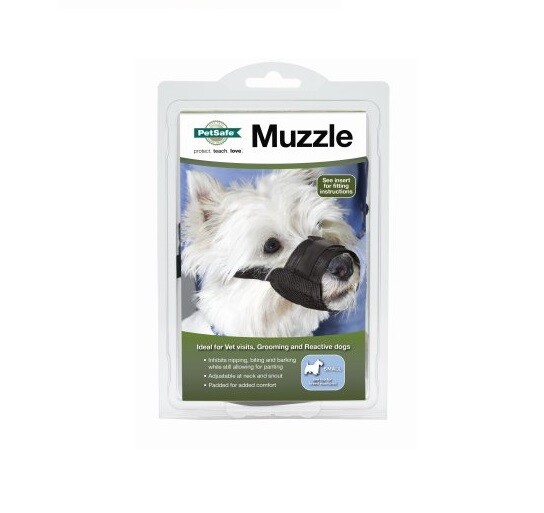 New Petsafe Muzzle Small Breeds, Black Padded for Comfort & Adjustable MUZ-S-BLK
