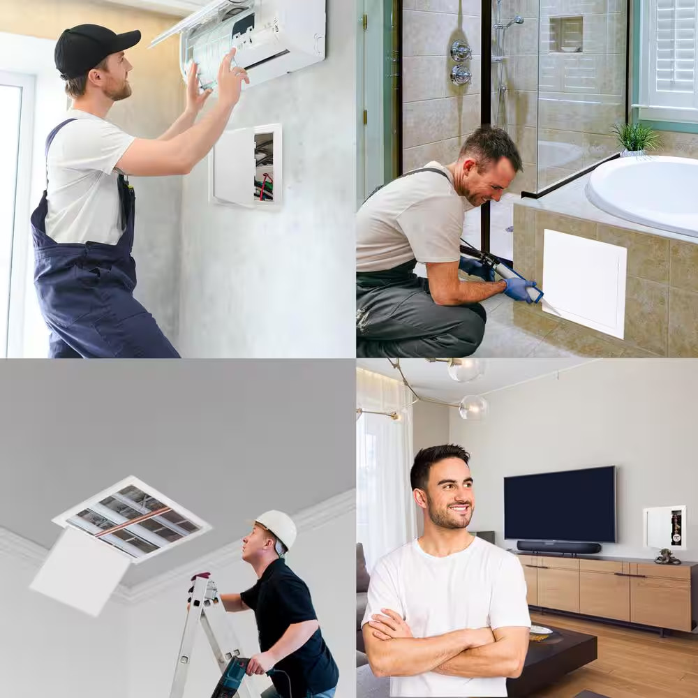 12 In. X 12 In. White Plastic Drywall Access Panel