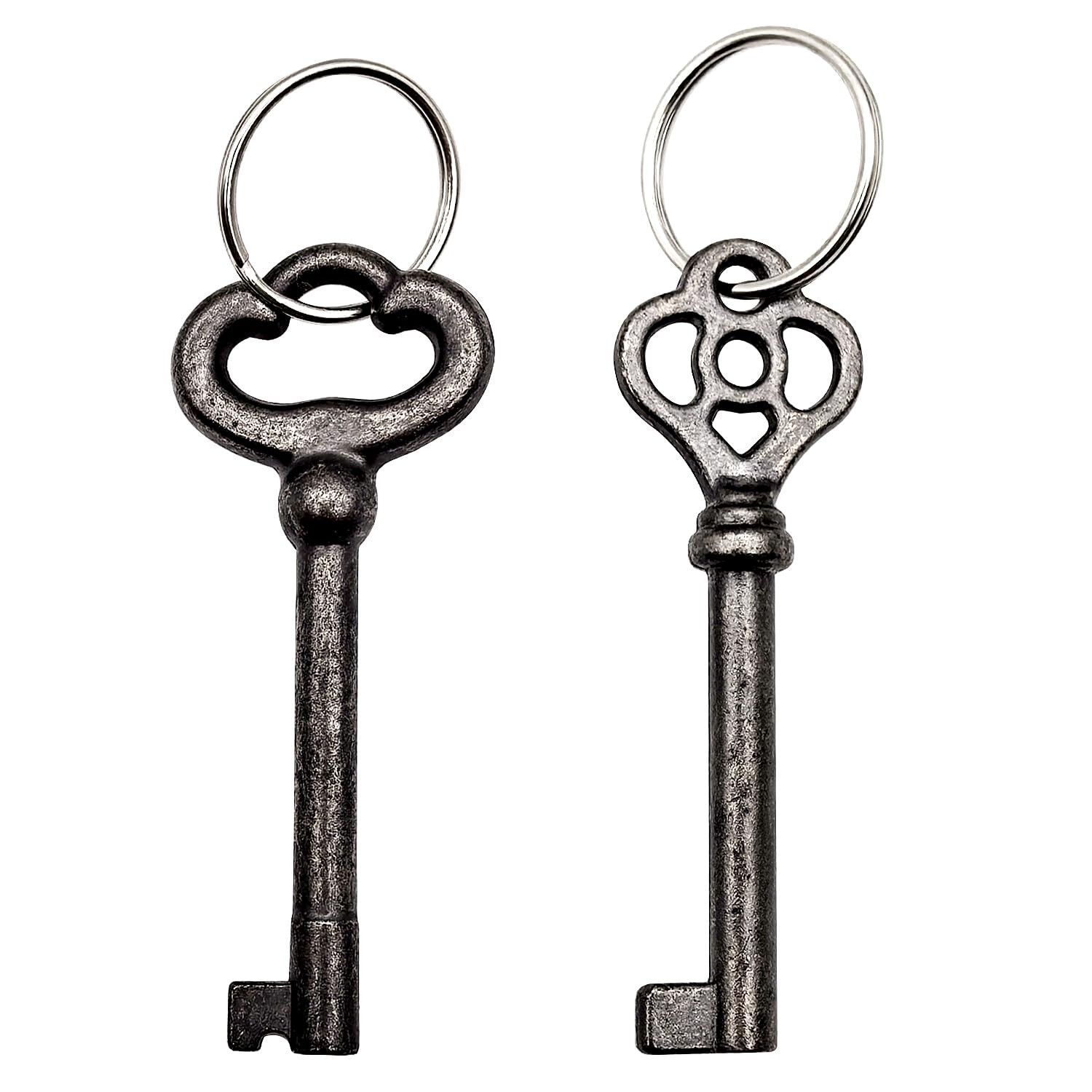 2 Pack Hollow Barrel Skeleton Keys, KY2AB & KY3AB Skeleton Keys with 2 Key Ri...