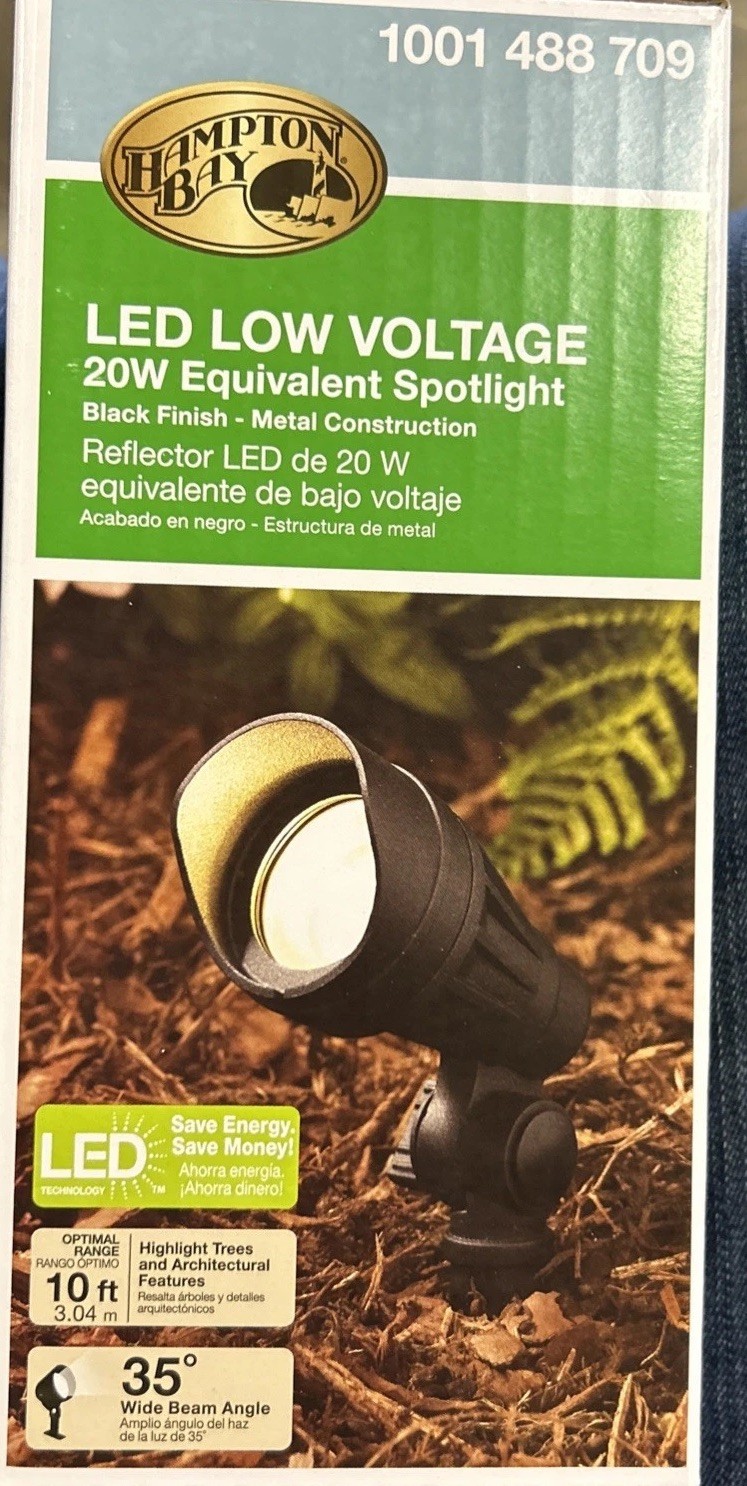 20-Watt Equivalent Low Voltage Black Integrated LED Outdoor Landscape Spot Light
