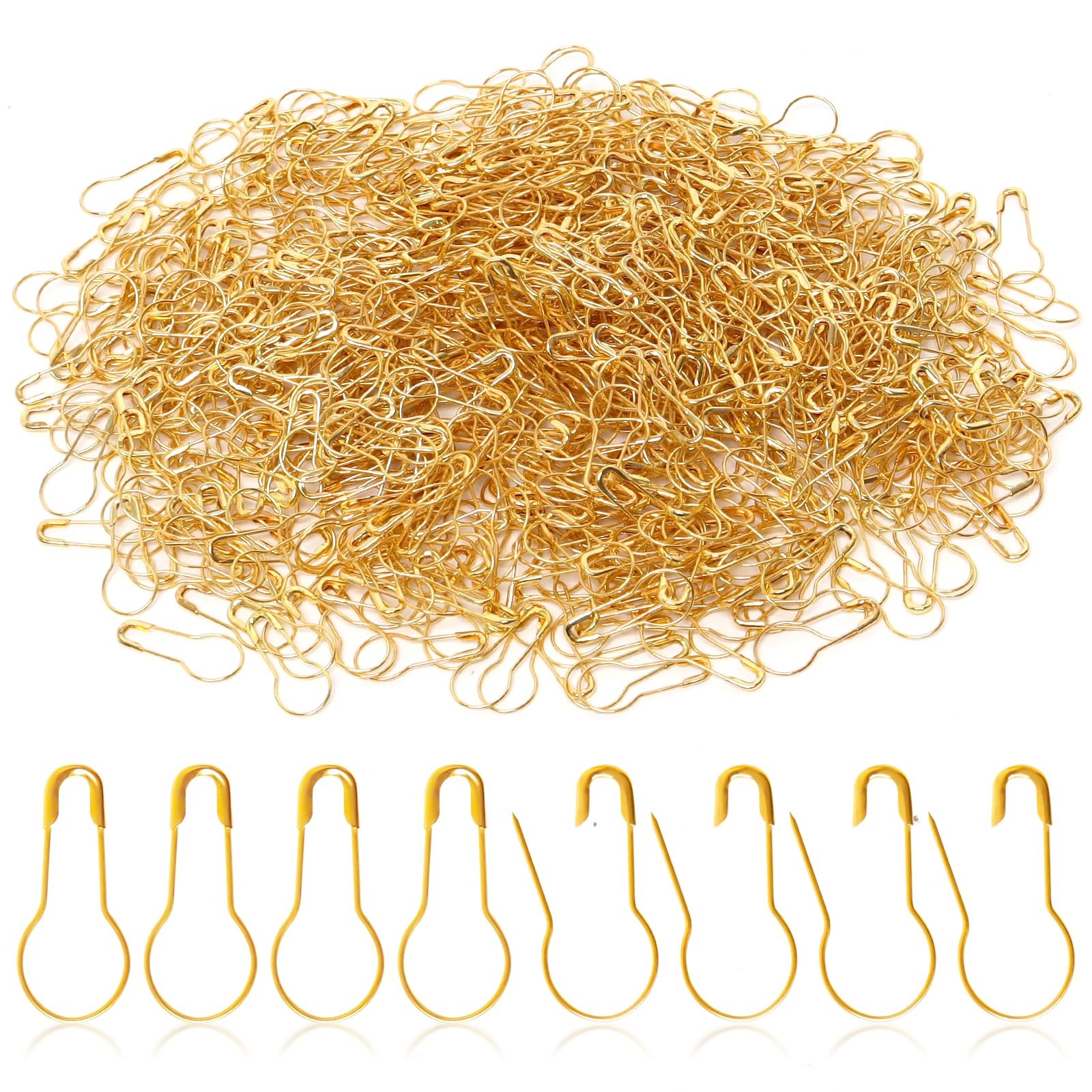 1000 Pieces 22mm/0.87 Inch Clothing Tag Pins Metal Gourd Safety Pins Bulb Pin