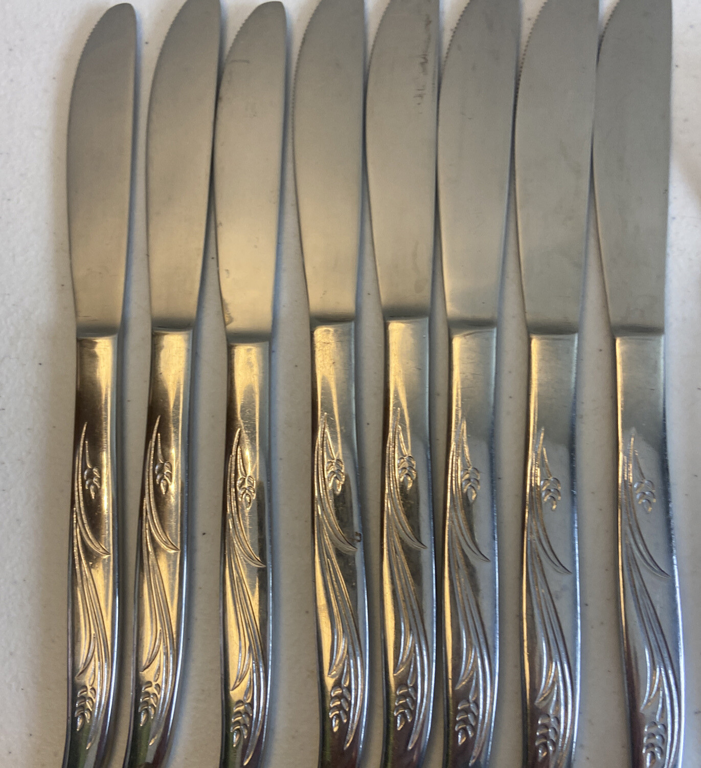 Silhouette WHEAT Stainless Flatware Japan MCM 8 Place Settings + Serving 47pc