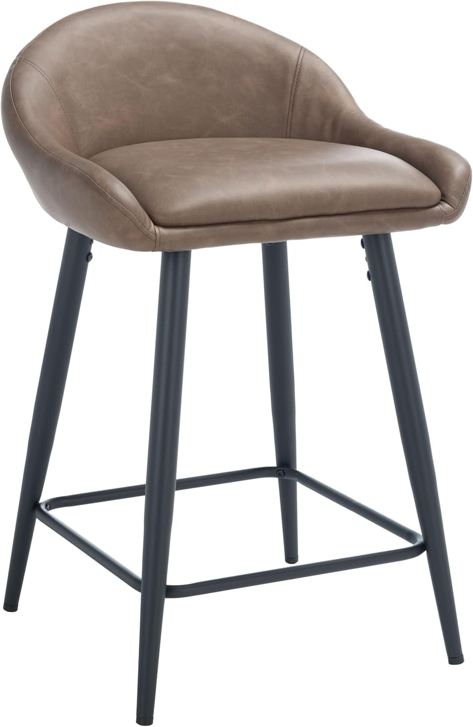 Anson Saddle Brown Faux Leather 25-Inch Counter Stool by Home