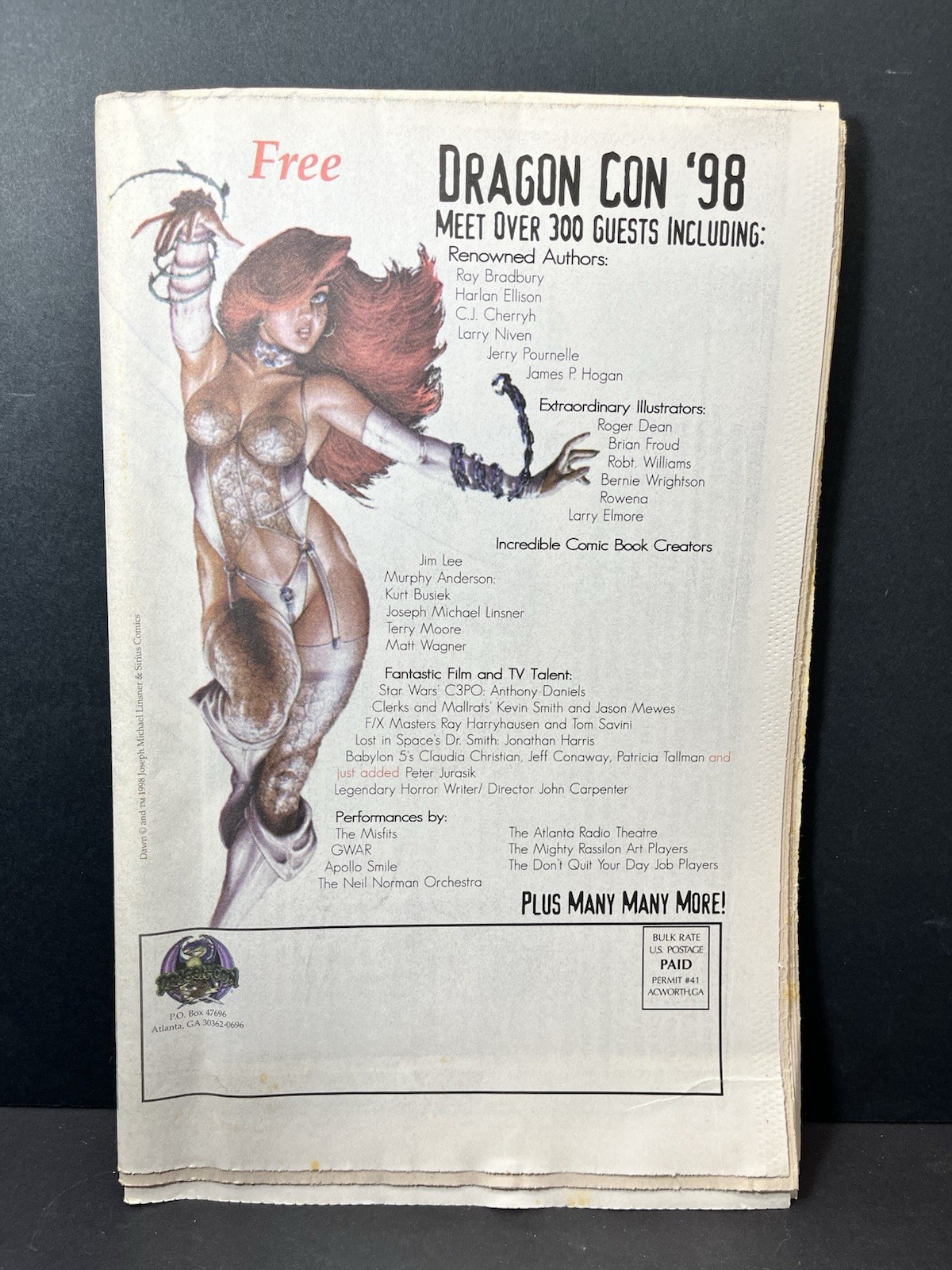 1998 Dragon Con Event Progress Report Newspaper Ad Guests List