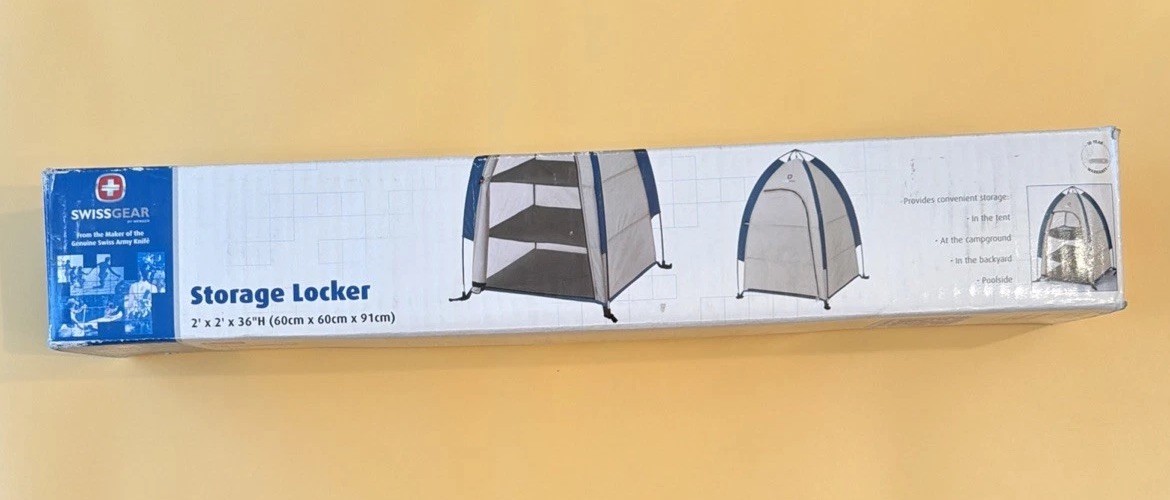 Swiss Gear Storage Locker Shelf for Campground, Backyard, Poolside Tent Design