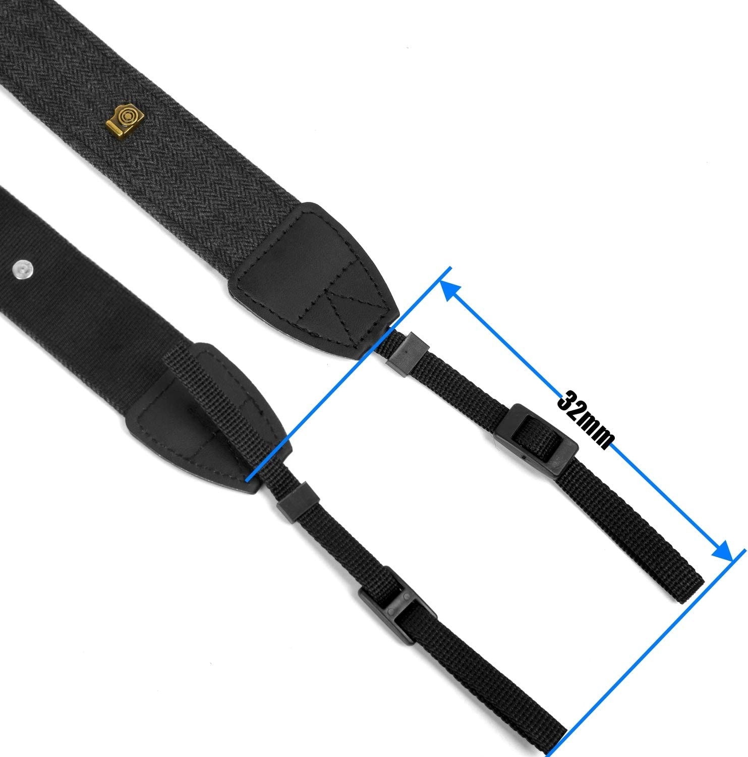 Camera Strap Black Canvas Neck Shoulder Strap with Quick Release Buckles for DSL