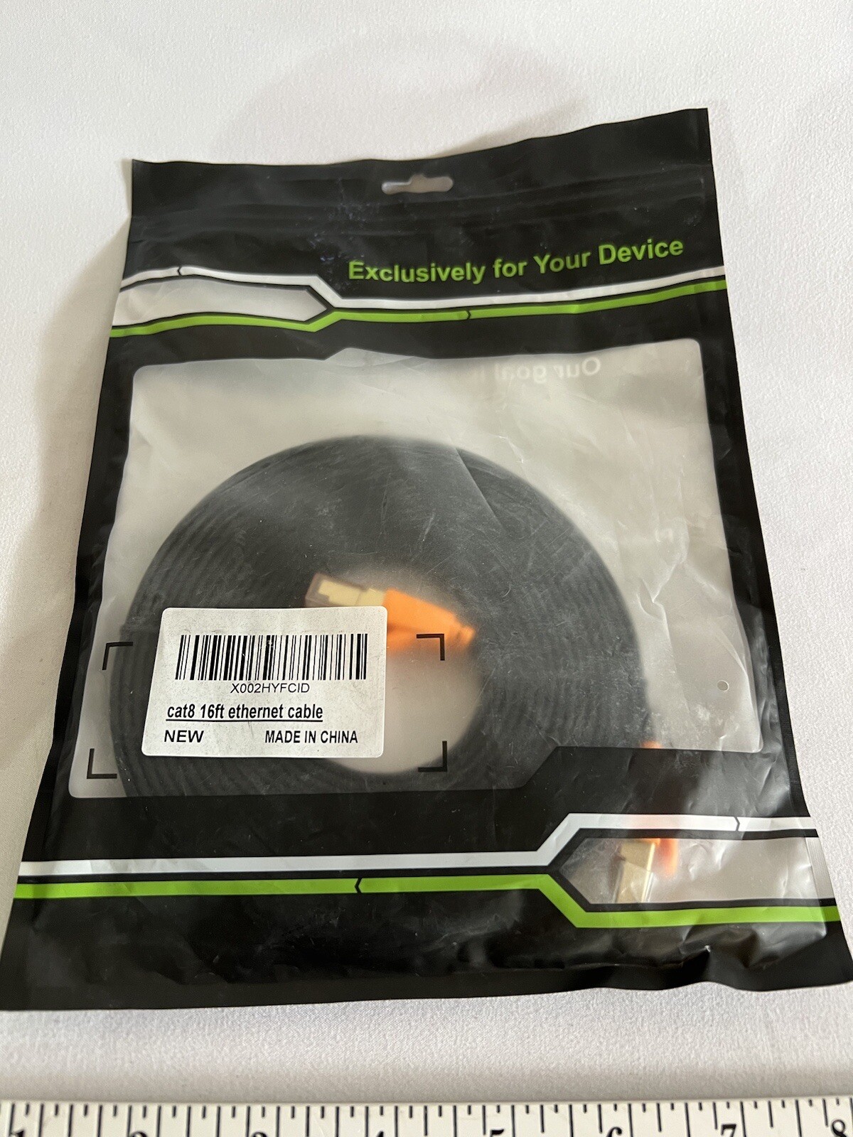 Flat Cat 8 Ethernet Network Cable 16FT High Speed 40Gbps 2000MHz S/FTP Cable