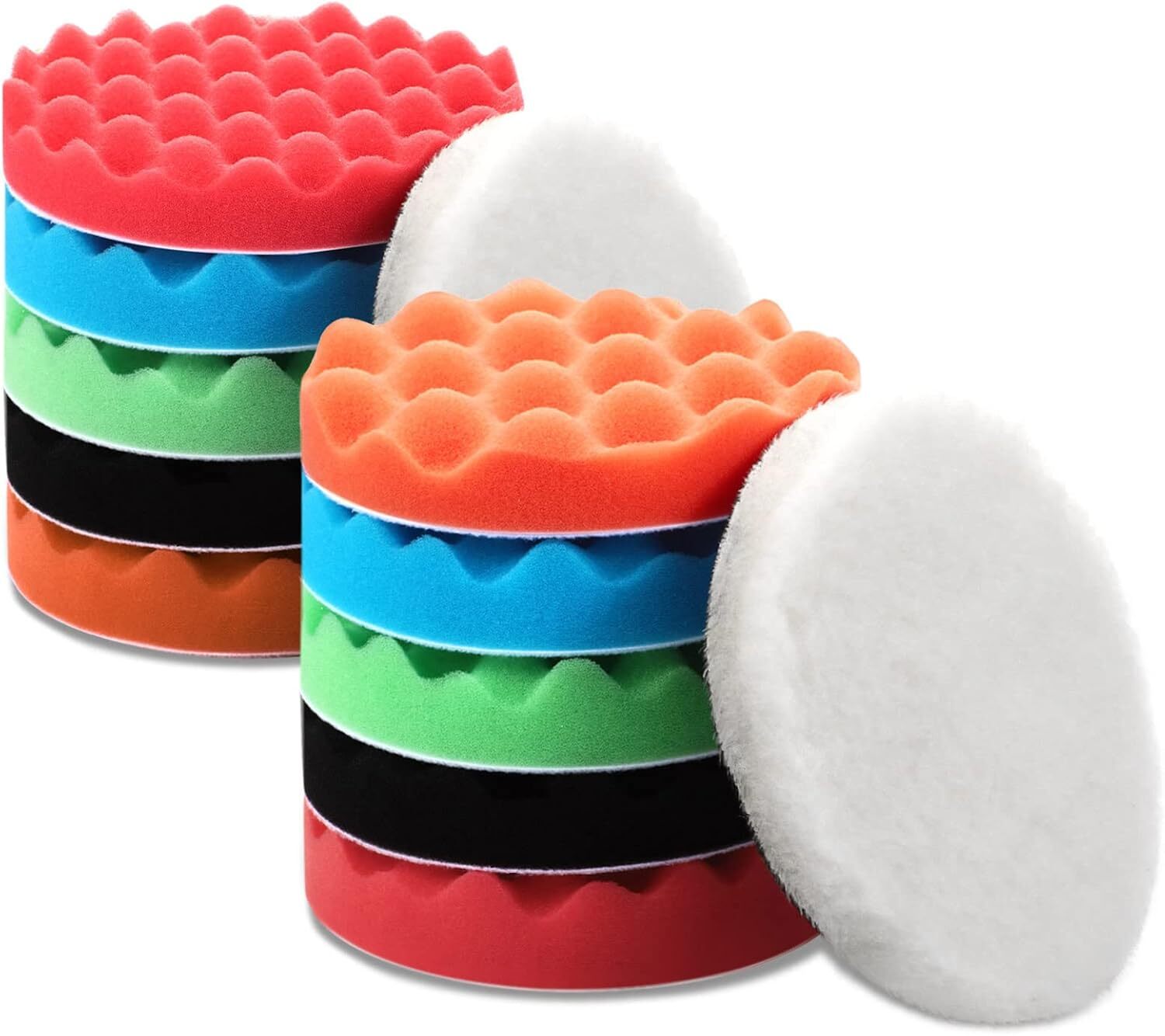 12 Pieces Buffing Polishing Pads 6 Inch Compound Buffing Sponge Pads Cutting