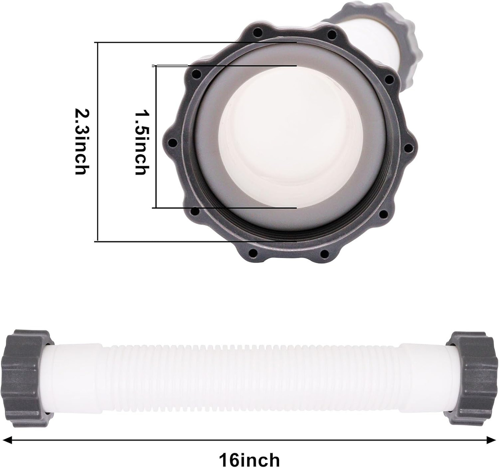 Pool Hose 16 Inch Interconnecting Replacement for Sand Filter Pump Saltwater