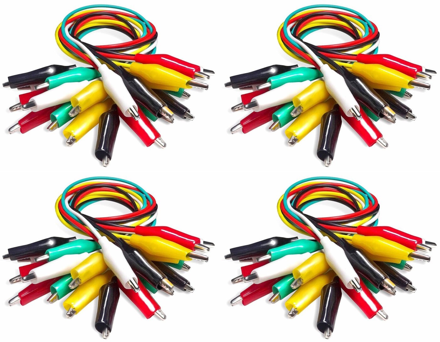 4X 10Pc Lot Alligator Clips Electrical Test Leads Jumper Wires Cable with Clips