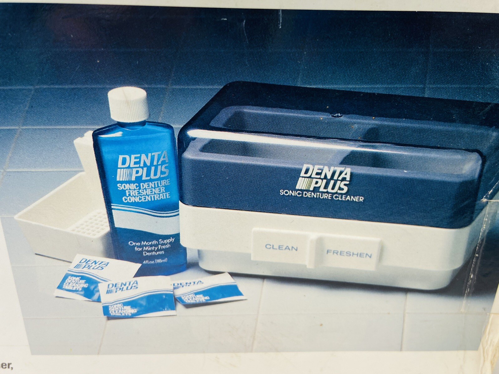 Vintage 1988 Denta Plus ElectroSonic Denture Cleaning System Unopened Tablets