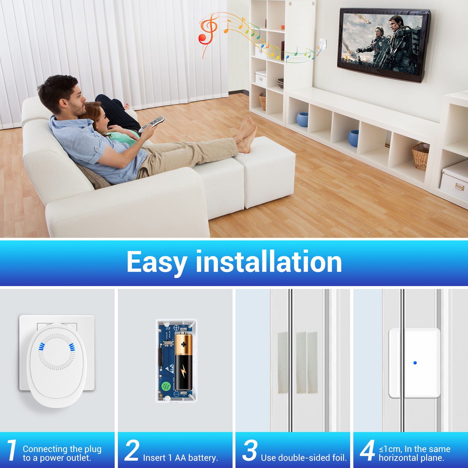 Magnetic Sensor Wireless Window Door Open Sensor Alarm 58 Chime Home Security