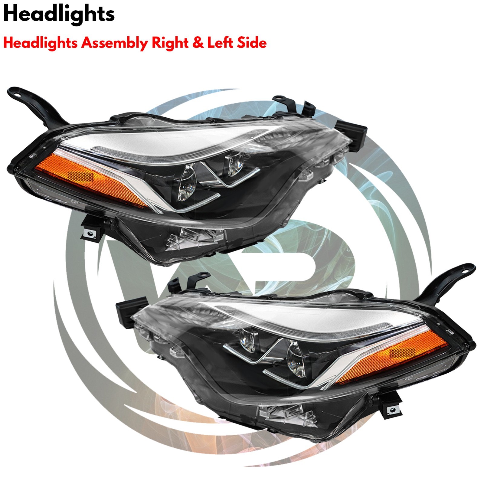 Front Grille Assembly & Head Light Kit For 2017-2019 Toyota Corolla