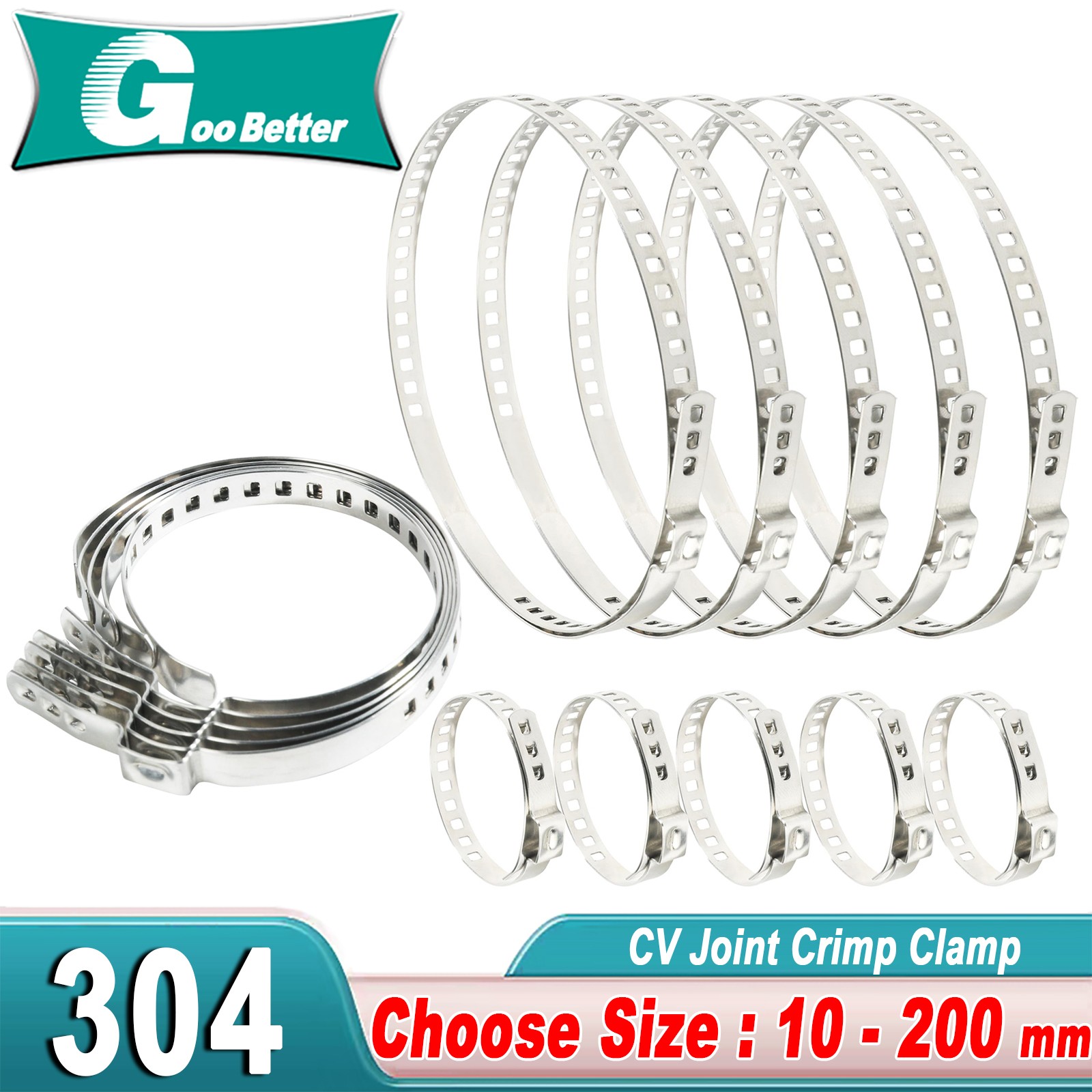 304Steel Universal Adjustable AXLE CV Joint Boot Crimp Clamp Kit, CV Boot Clamp