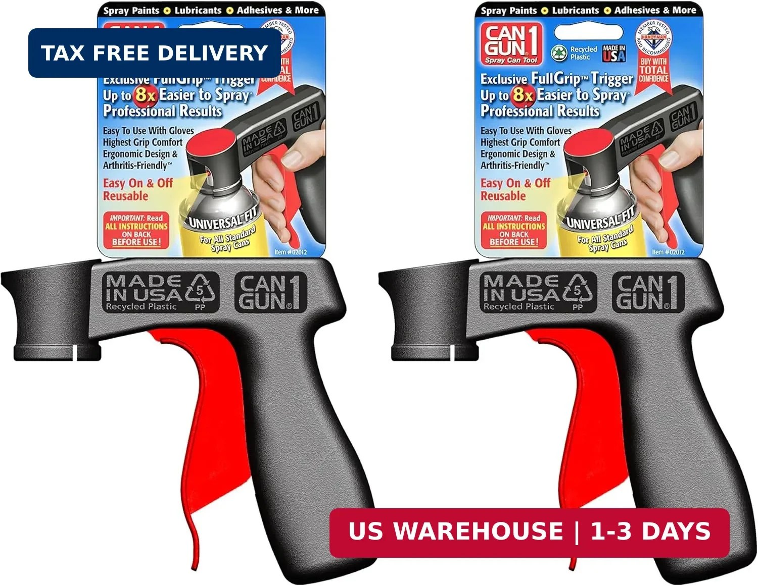 2-Pack Safeworld Instant Aerosol Trigger Handle Can-Gun Spray Can Paint Grip