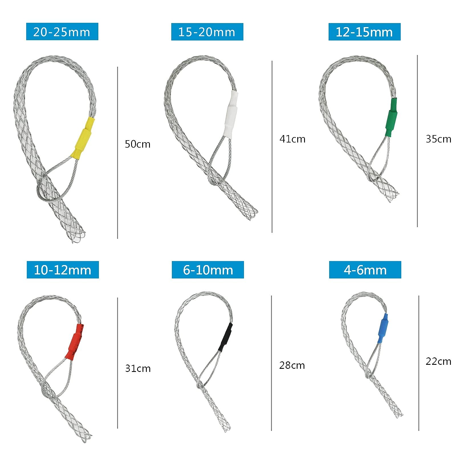 Cable Pulling Grip Sock Kit Galvanizing Steel Antislip Pipe Cable Wire Pulling G
