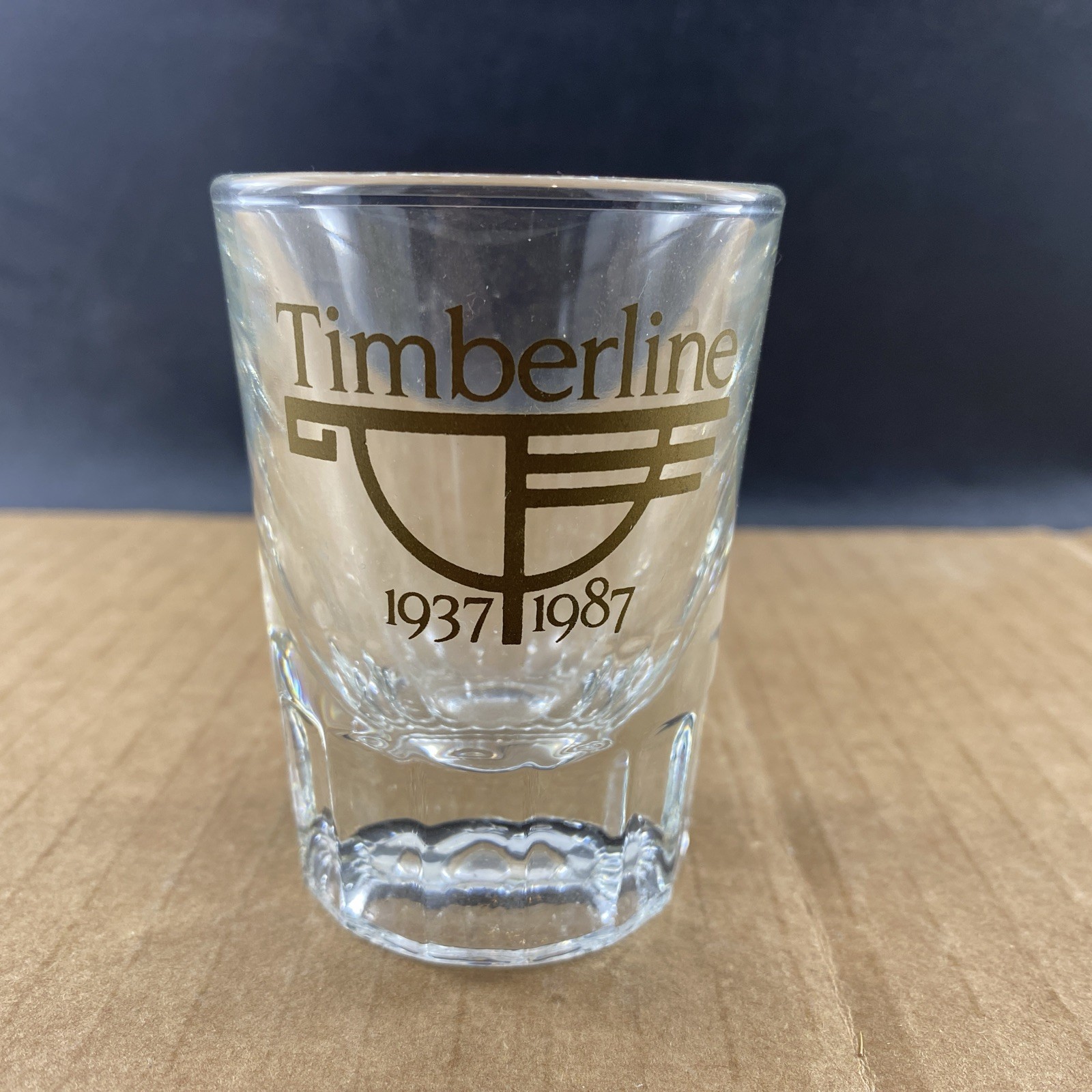 Timberline 1938-1987 shot glass, COMB SHIP $1