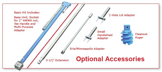 Trumbull Adjustable Collapsible Valve Key & Curb Key Kit with Carry Bag
