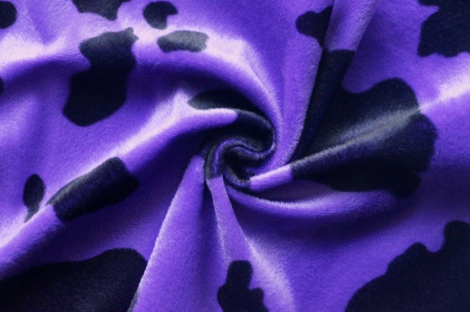 black Cow on purple Velboa upholstery Fabric per yard 60” wide