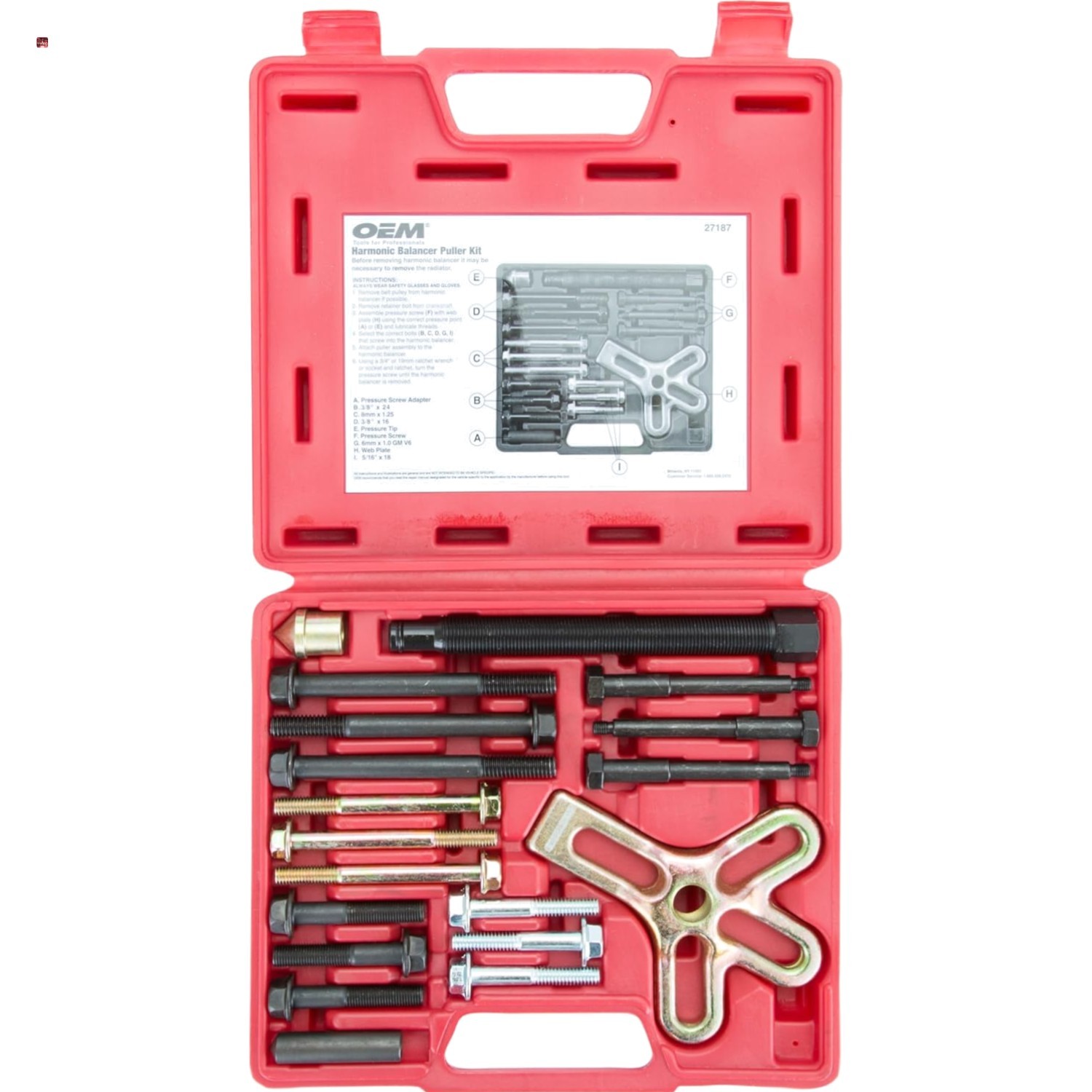 Harmonic Balancer Puller Kit, Removes Harmonic Balancers, Dampers, Pulley Pul...
