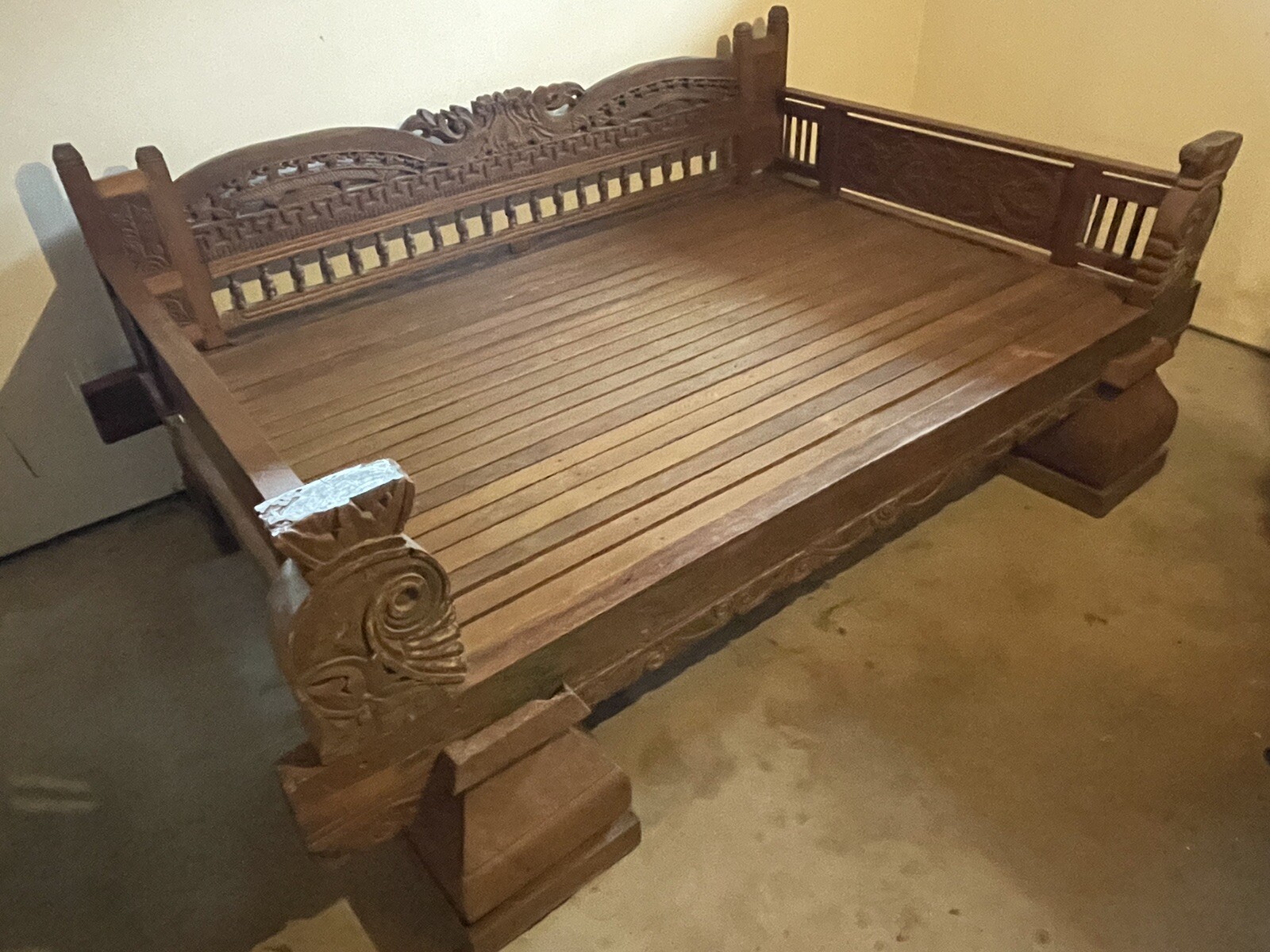 Antique Indonesian teak daybed