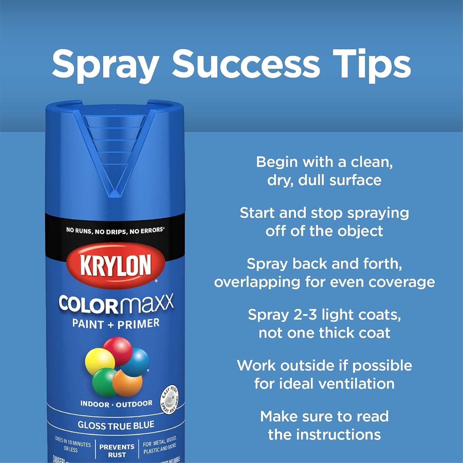 COLORmaxx Gloss Ivory Spray Paint & Primer - Fast-Drying, Rust Resistant, 12 oz