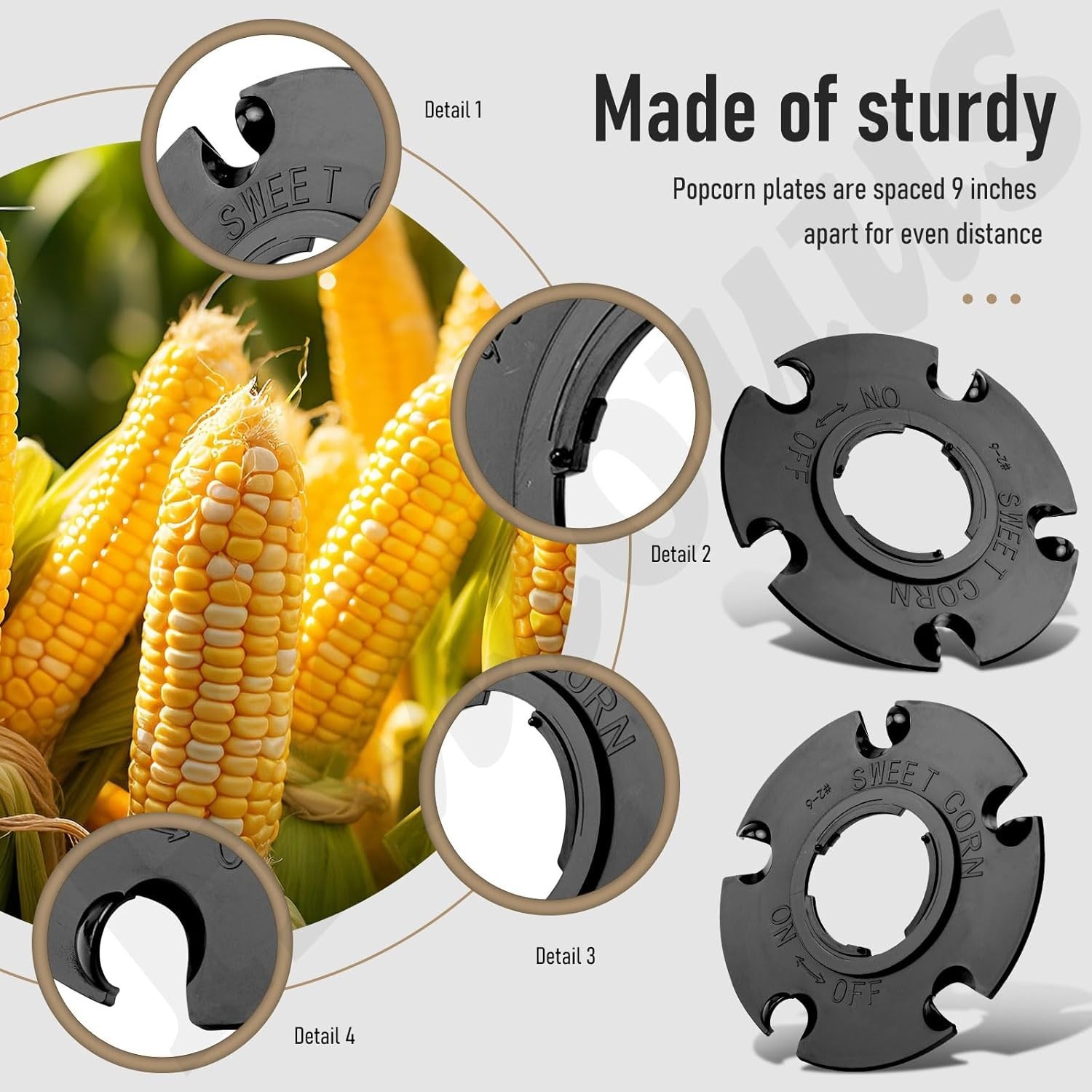 2 Pack Sweet Corn & Popcorn Seed Plates for E-arthway 1001-B Garden Seeder
