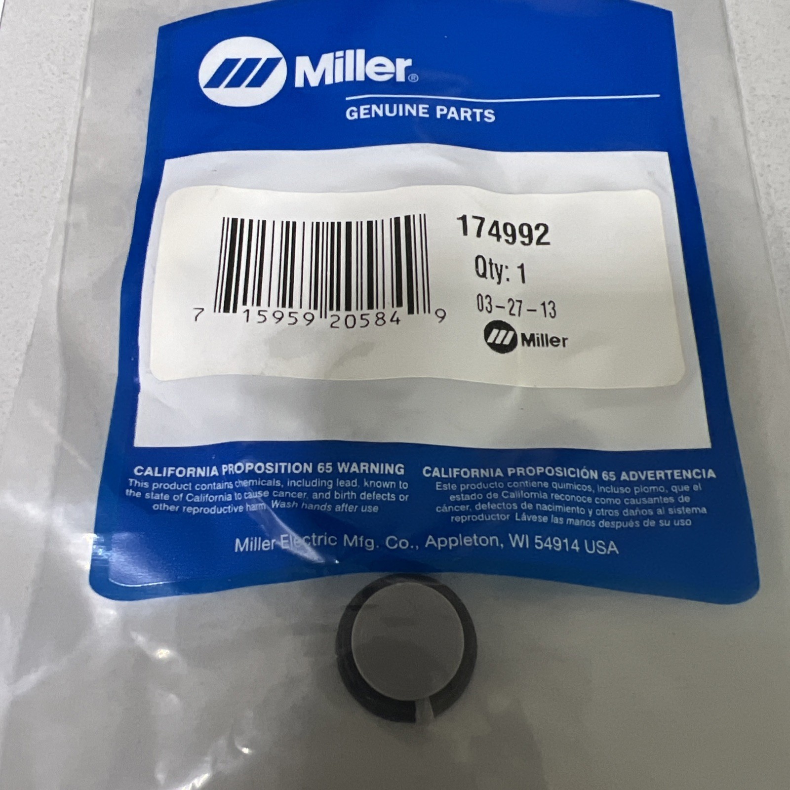 Miller 174992 Knob Pointer .840 Dia X .250 Id with Spring Clip-.21