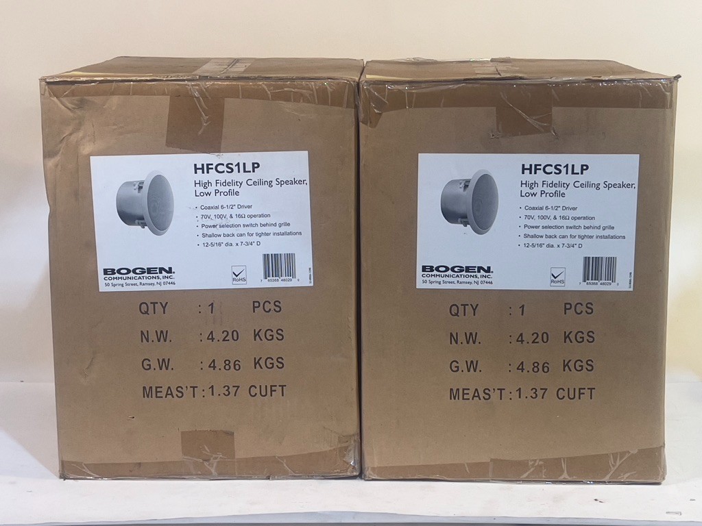 Lot of 2 Pieces: Bogen HFCS1LP 6.5" 75W Passive Ceiling Speaker (Off-White)