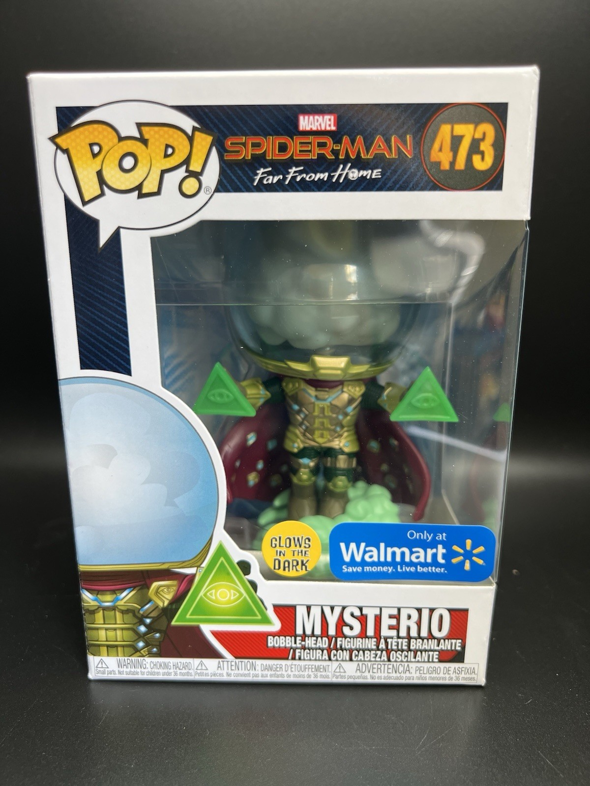 Funko Pop! Mysterio Spiderman Far From Home GITD Walmart Exclusive VAULTED #473