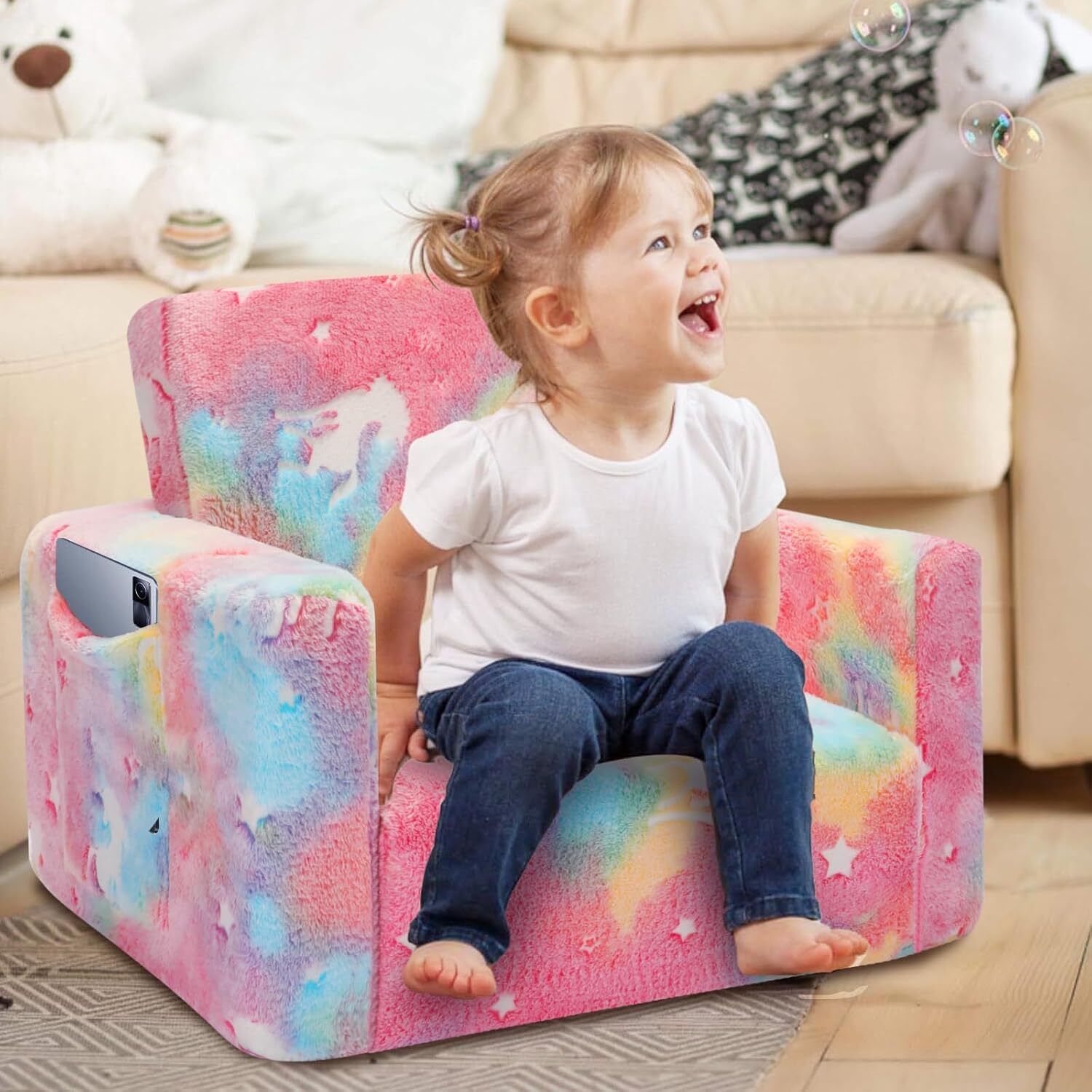 SLIGUY Toddler Couch, Toddler Chair, Fold Out Kids Sofa Chair, Toddler Convertib