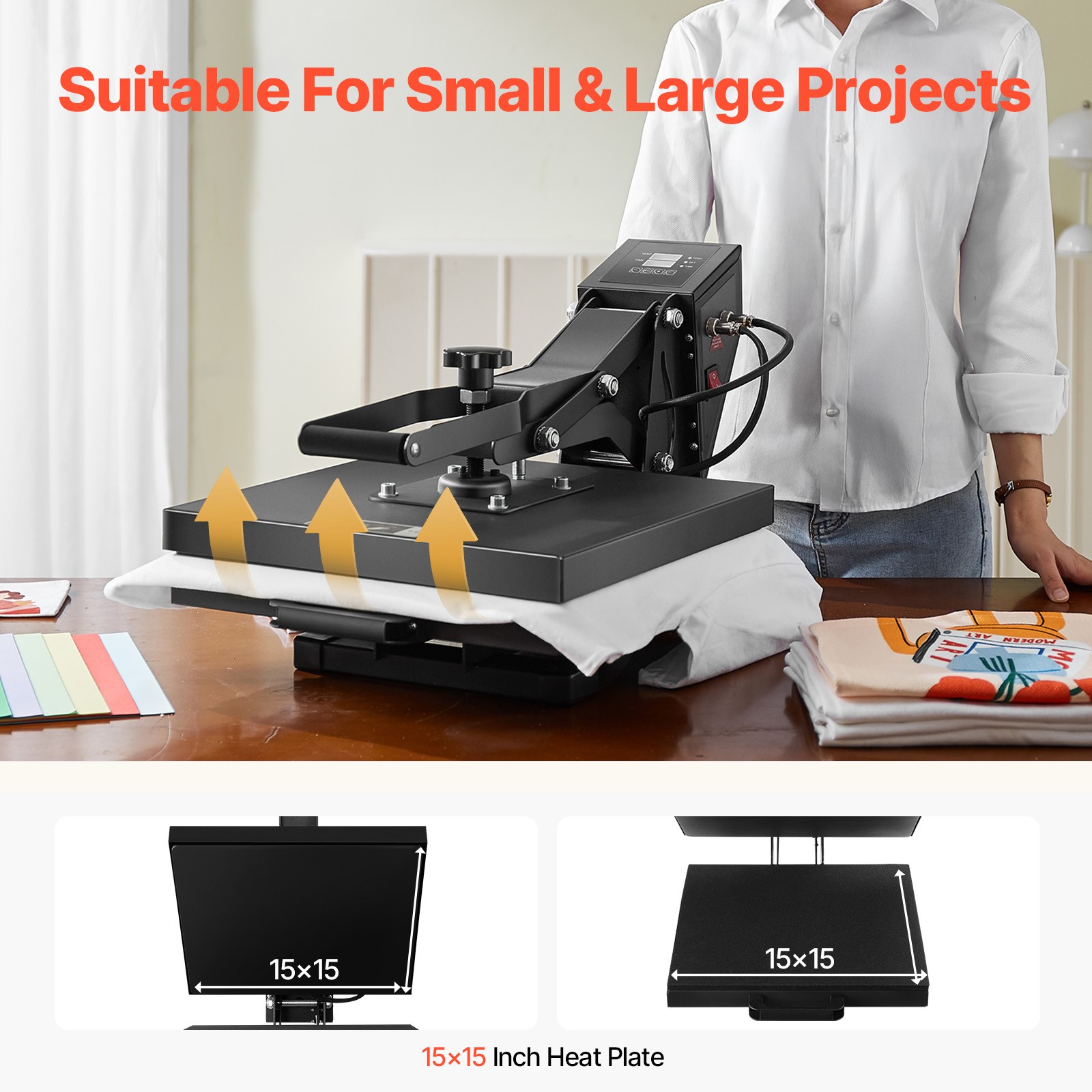15x15 Sublimation Heat Press Machine w/ Digital Display