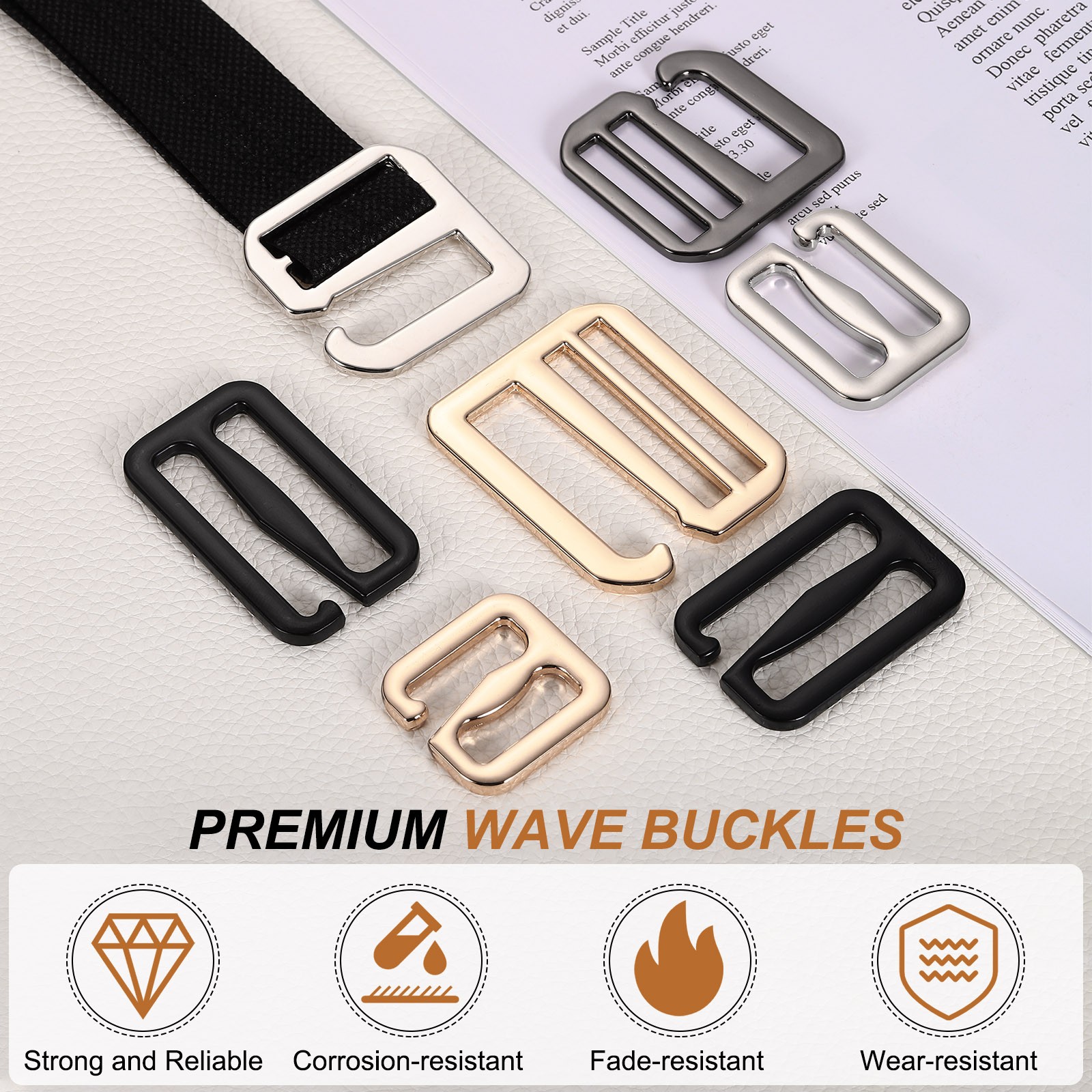 4 Pcs Wave Buckles 27x34mm Zinc Alloy G-Hook Backpack Strap Belt Hook Light Gold