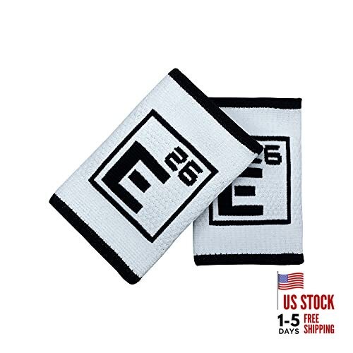 Wicking Wrist Sweat Bands (4 Pack) - for Men, Women, Cross Medium White