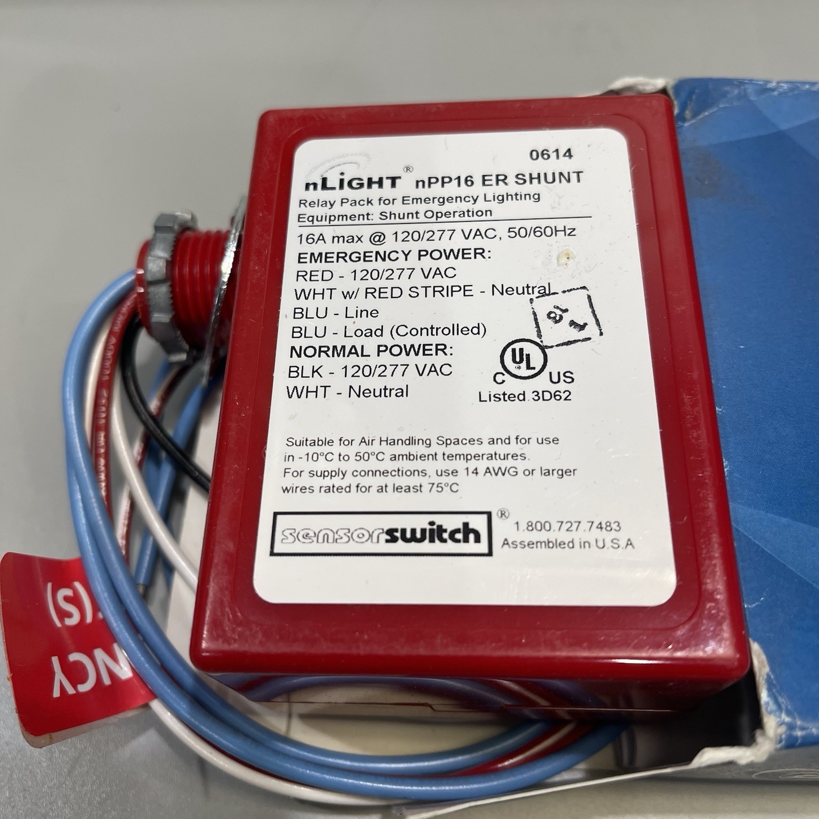Sensor Switch NPP16-ER-SHUNT NLIGHT Emergency Shunt power 16 amp max
