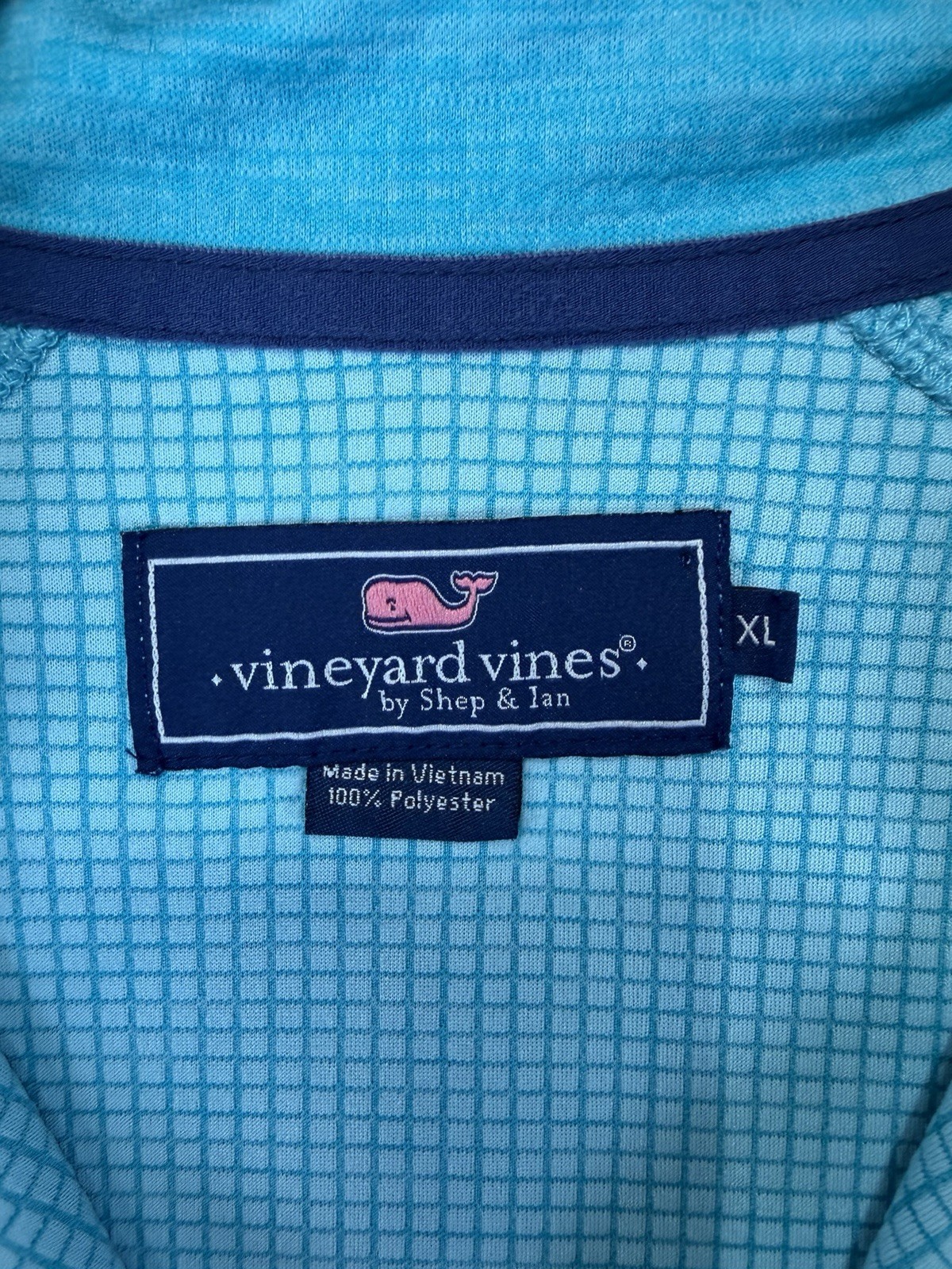 Vineyard Vines Pullover Mens XL Turquoise Performance Quarter Zip Long Sleeve