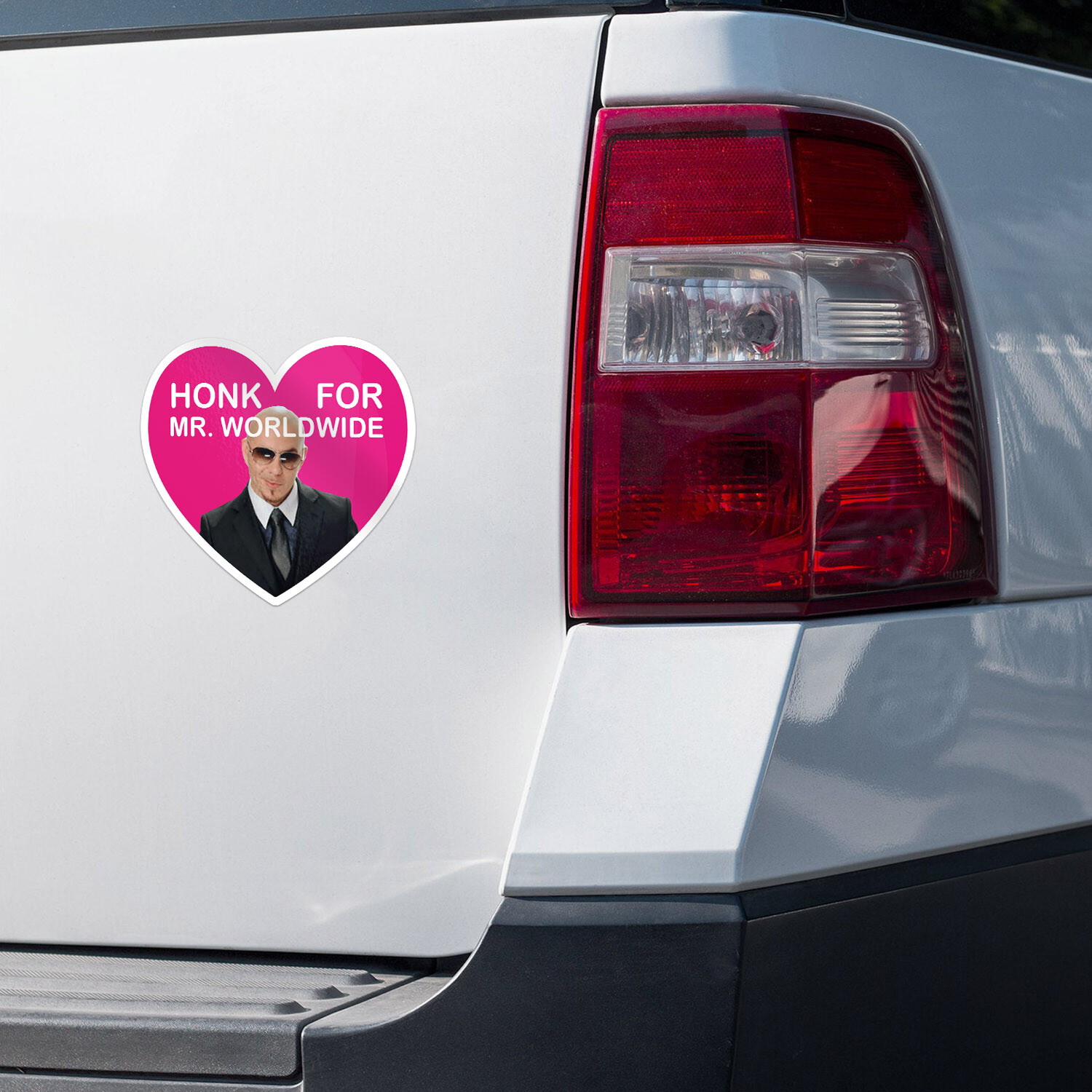 Honk For Mr Worldwide Car Bumper Vinyl Sticker Decal