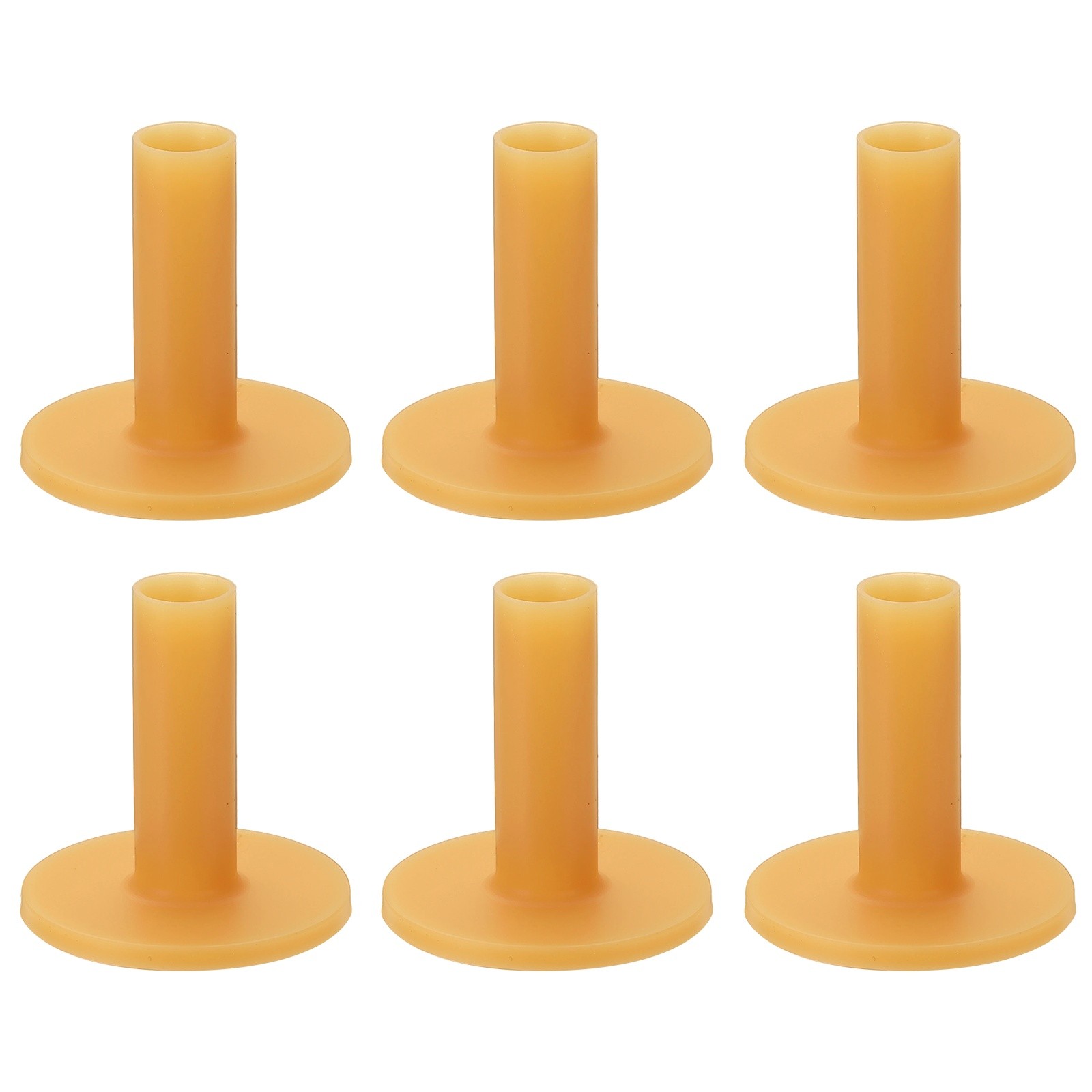 Rubber Golf Practice Tee, Driving Tee 2 Inch & 6 Pack & Rubber & Yellow