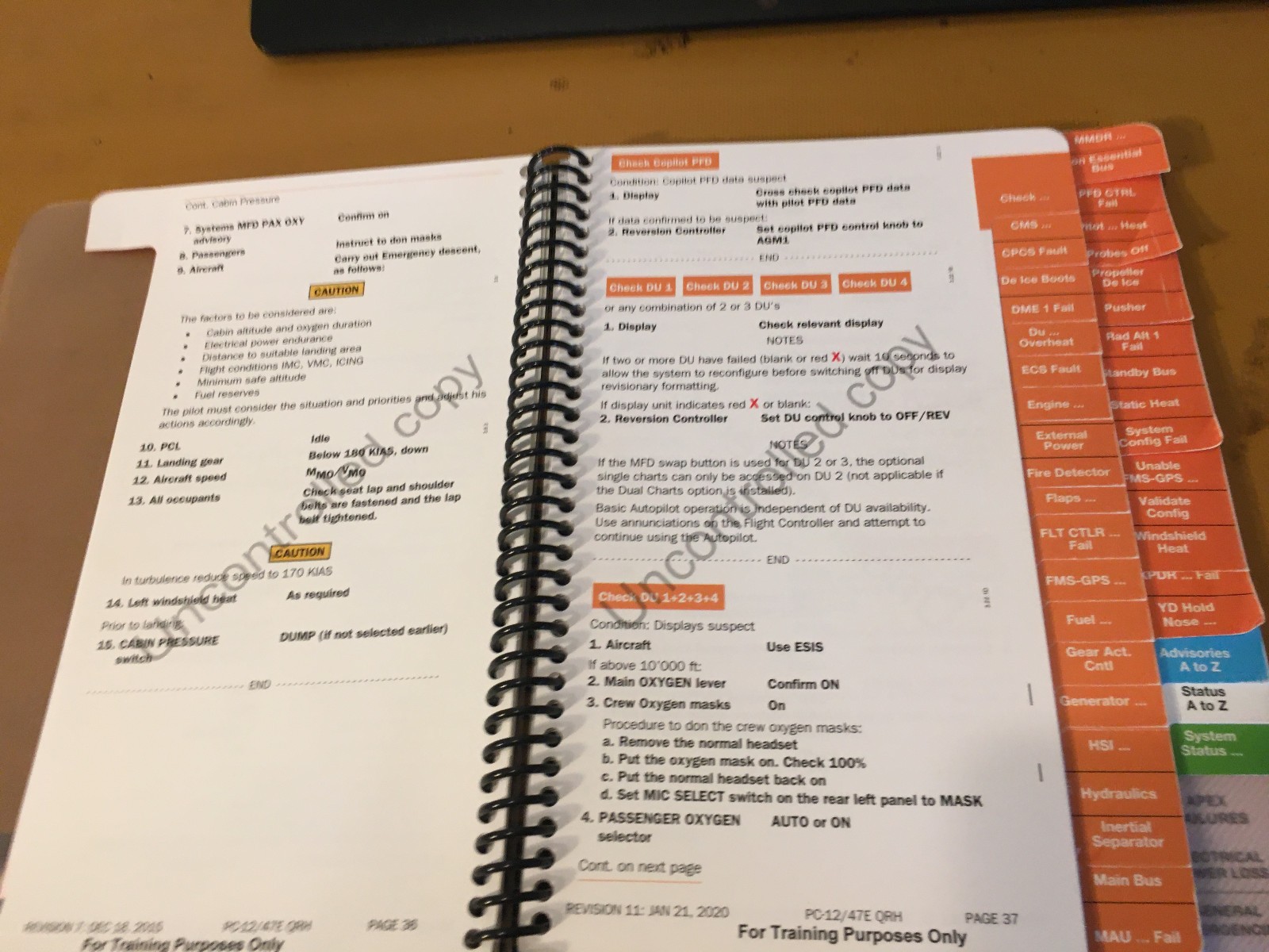 Pilatus PC-12/47E QRH Emergency Prochedures Handbook