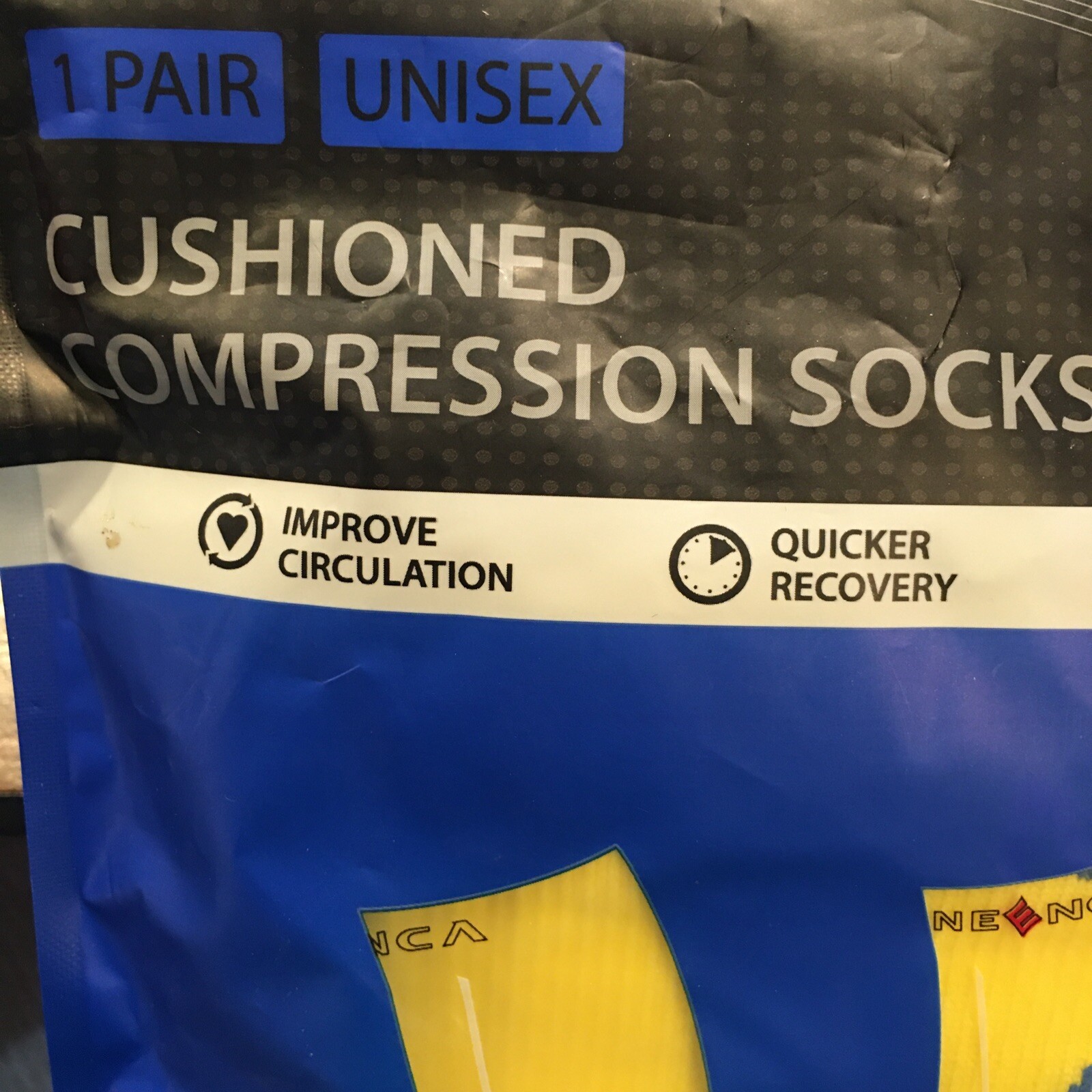 Neenca Cushioned Compression Sosks Unisex S/M Yellow Improve Circulation