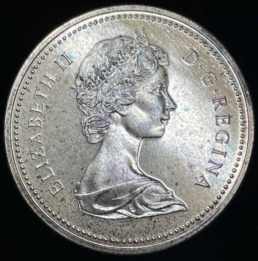 1971 Canada British Columbia Dollar Silver Coin Excellent Condition